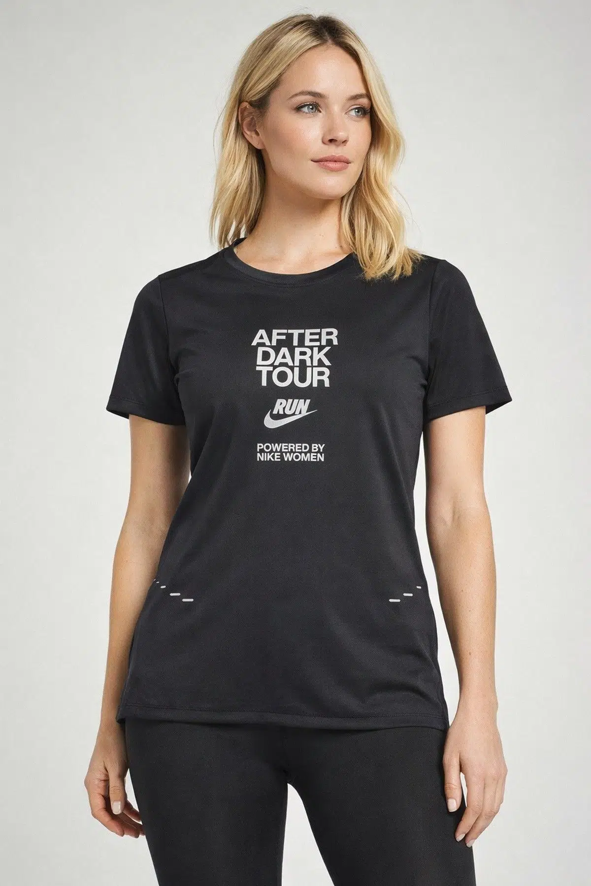 Nike Miler After Dark Tour 2025 Dri Fit Tee Sırt Hava Panelli Koşu Spor Antrenman Tişörtü Siyah