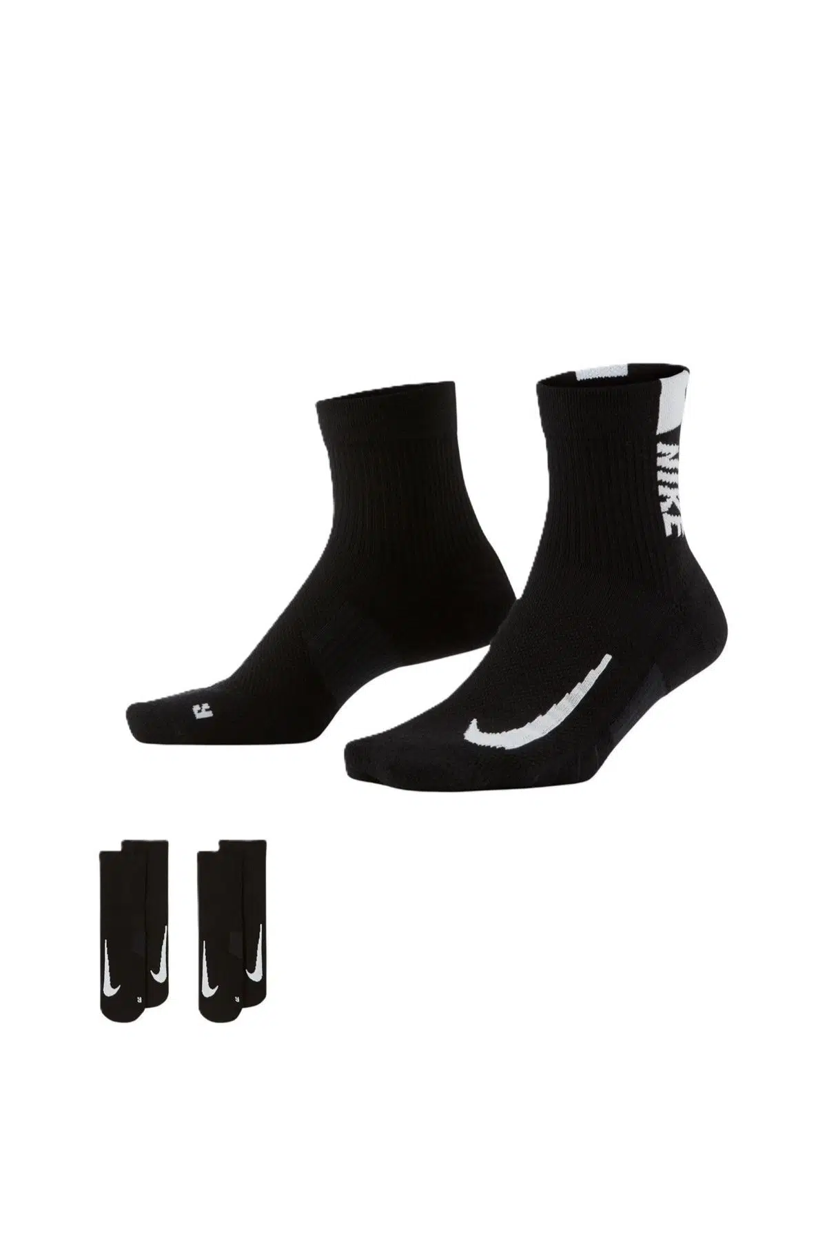 Nike Multiplier Unkle Unisex 2'li 1/4 Antrenman Çorabı Siyah