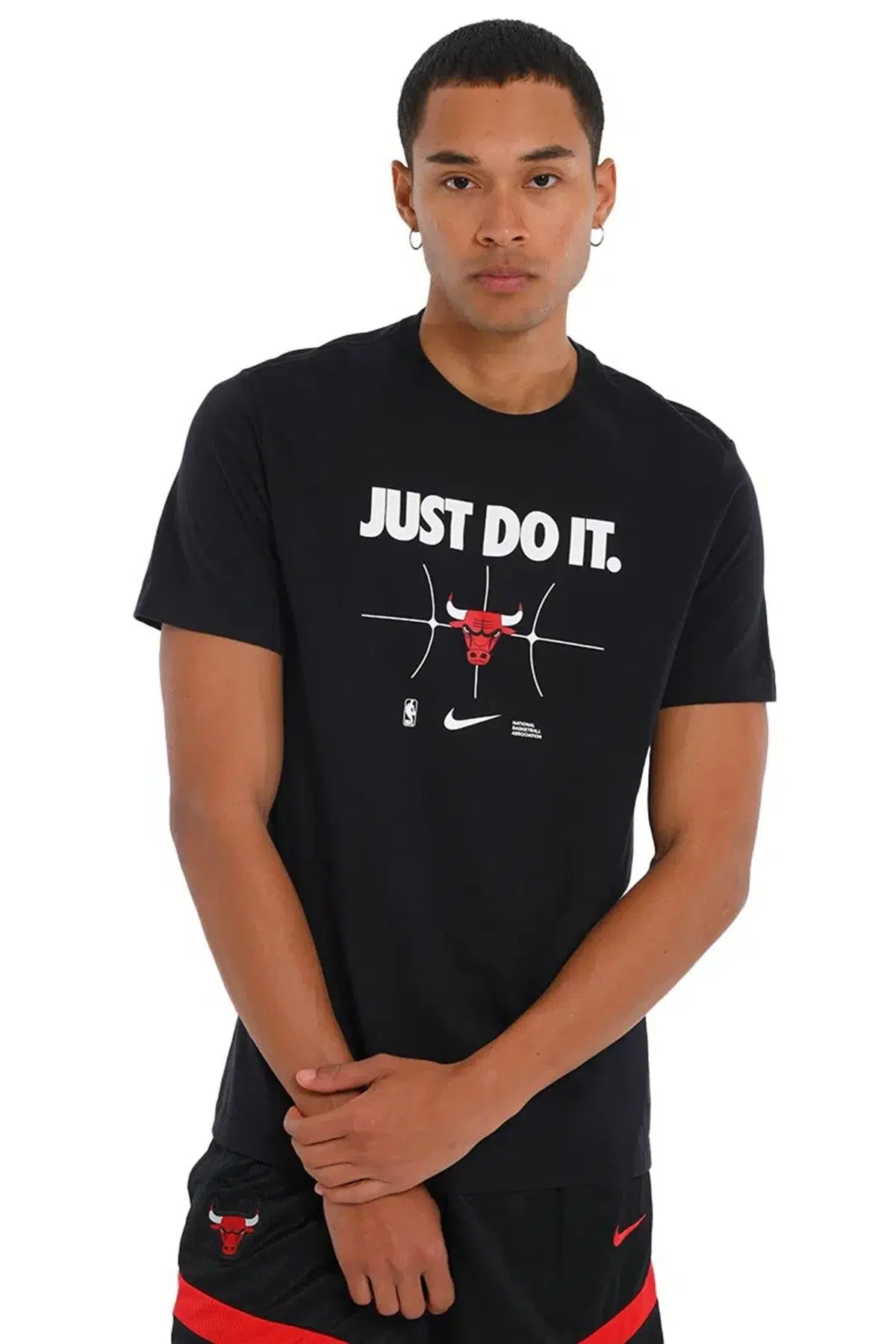 Nike Nba Chicago Bulls mens Sportwear Just Do It Erkek Spor Tişörtü Siyah