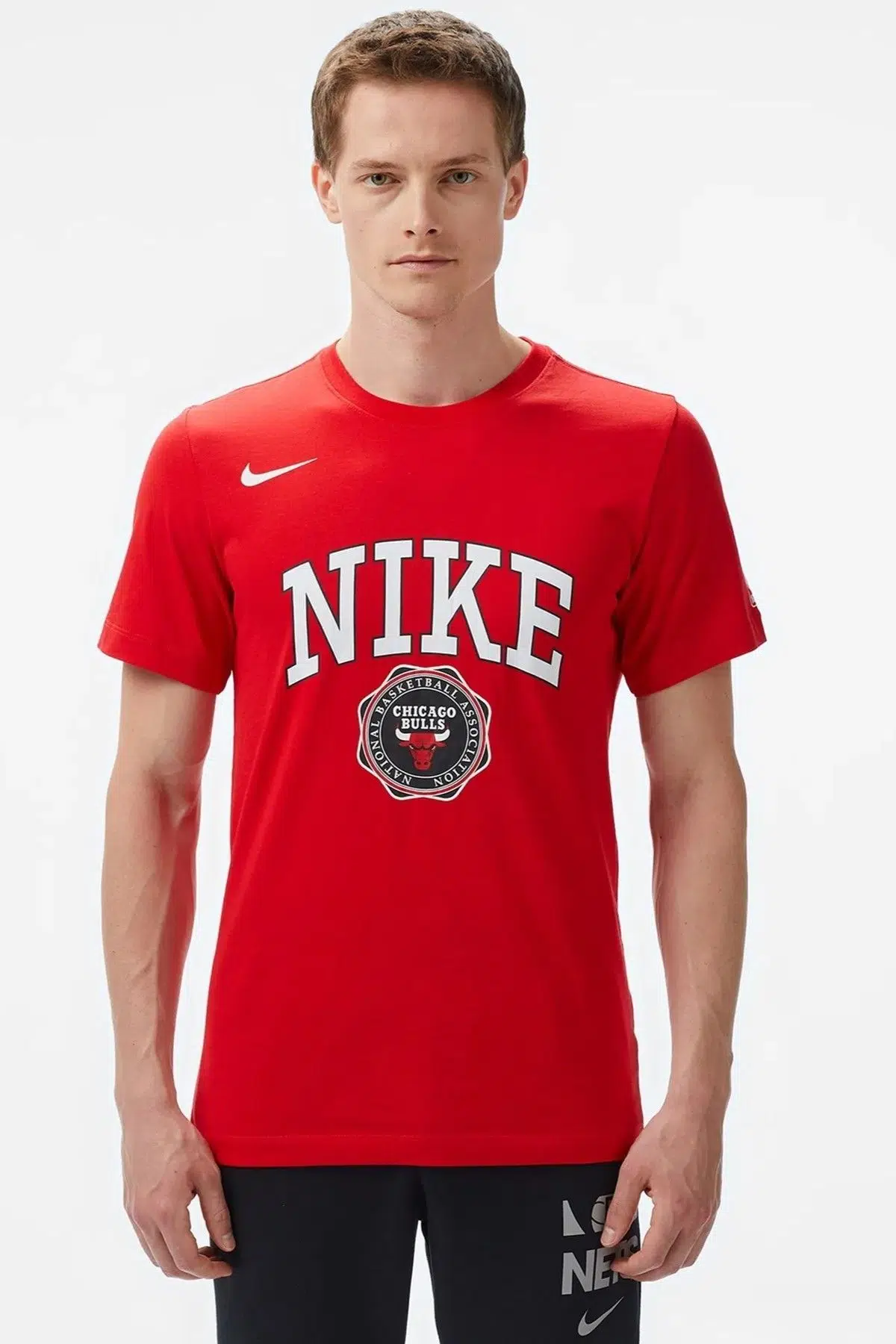 Nike NBA Chicago Bulls Mens Tee Red Grafik Baskılı Erkek Tişört Kırmızı