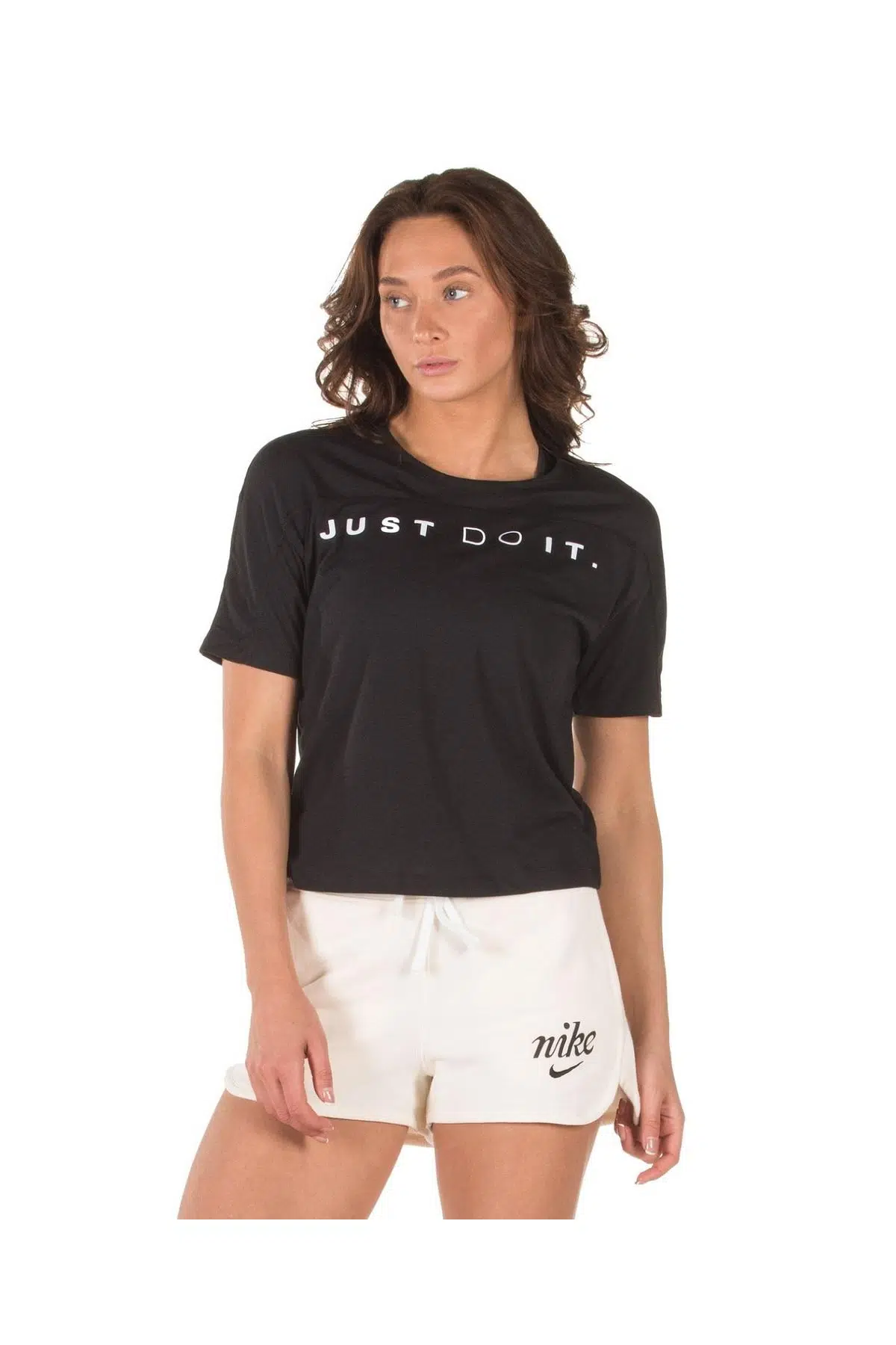 Nike JDI Dri-Fit Miler Short-Sleeve Running Kadın Tişört - Siyah