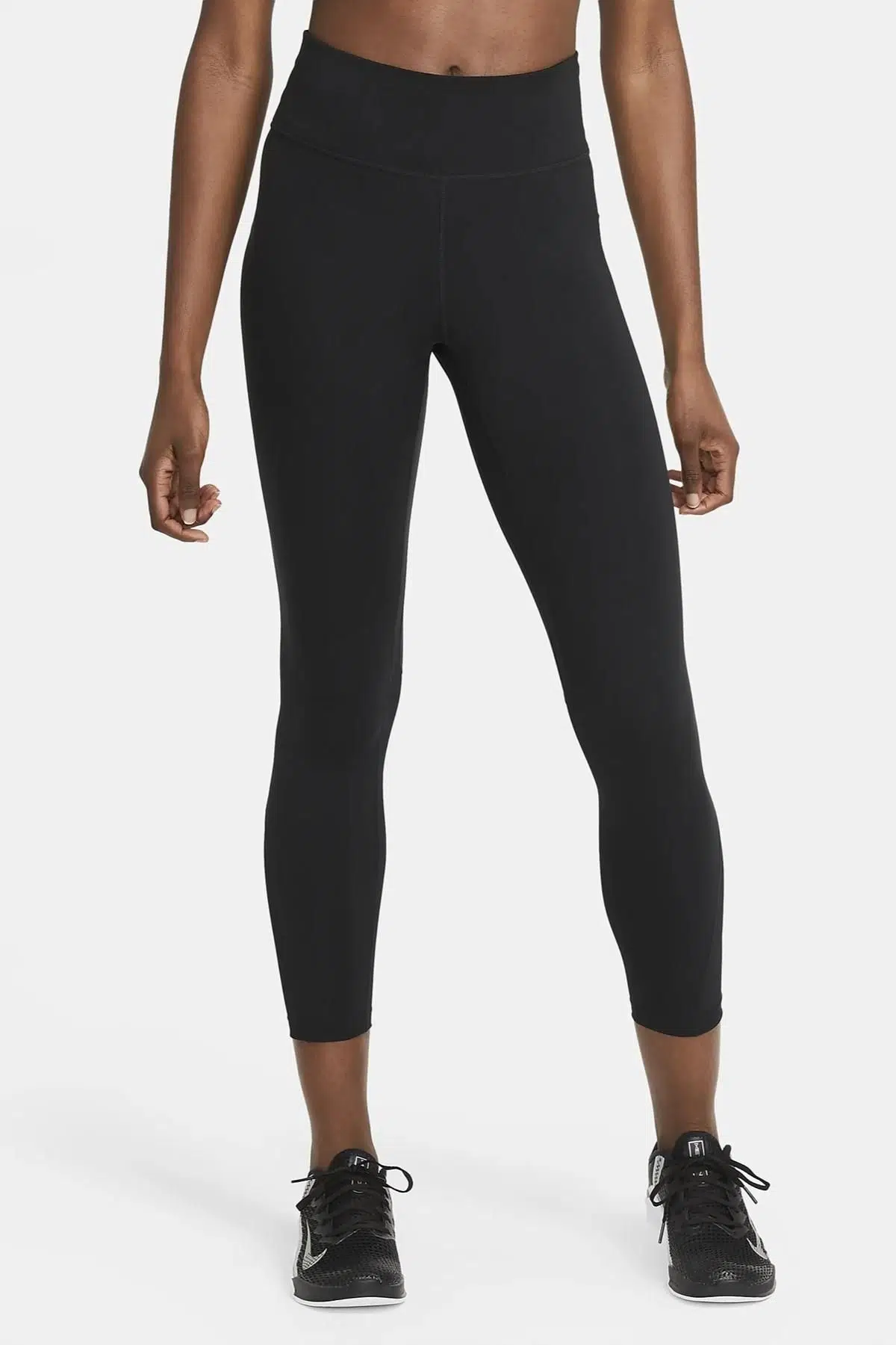 Nike One Dri Fit Mid Rise Leggings 7/8 Toparlayıcı 2 Cepli Siyah Tayt