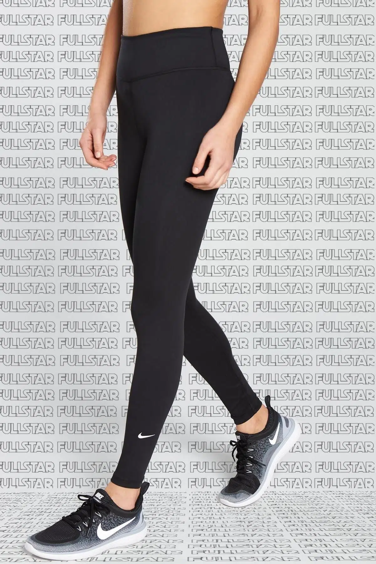Nike One Dri Fit Mid Rise Leggings Toparlayıcı 2 Cepli Siyah Tayt