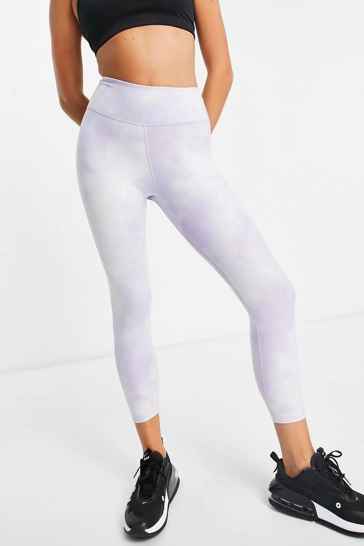 Nike One Icon Clash Performance Crop Toparlayıcı Lila Batik Kadın Tayt