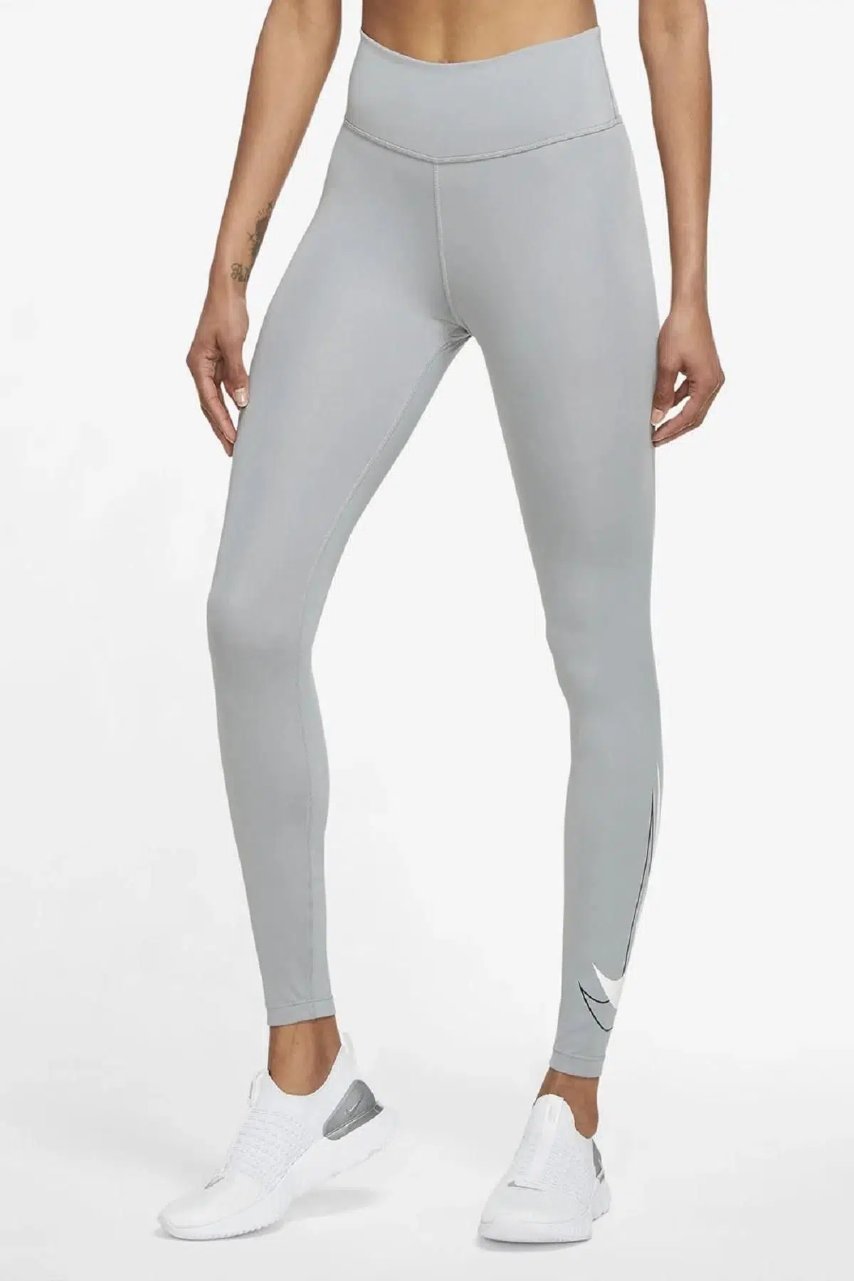 Nike One Performance 7/8 Leggings Dri-Fit Toparlayıcı İç Cepli Gri Tayt