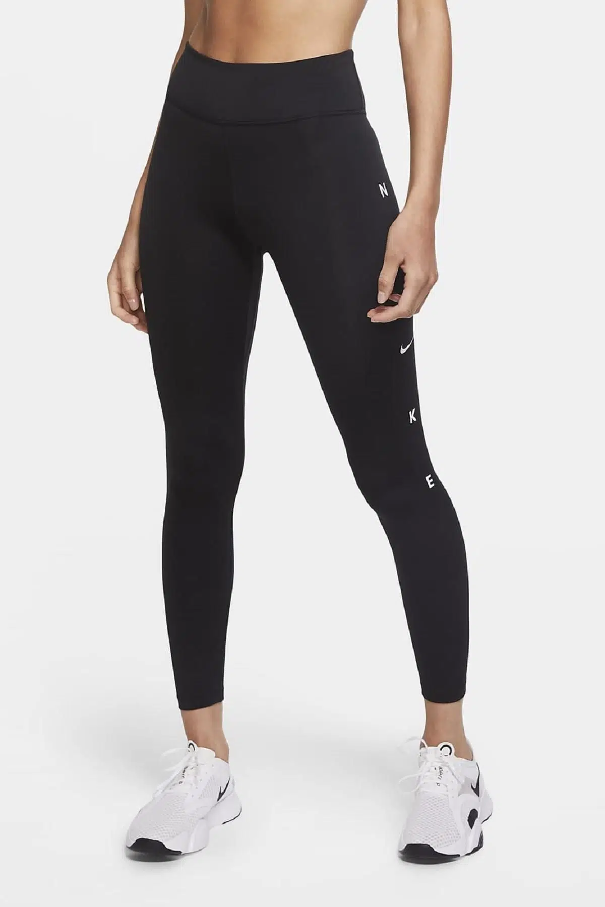 Nike One 7/8 Graphic Leggings Kadın Tayt - Siyah