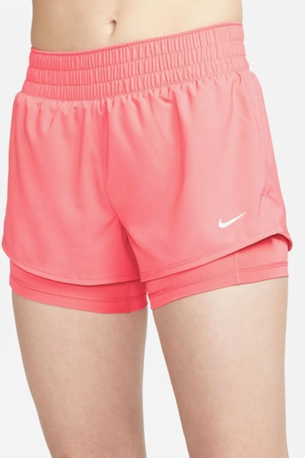 Nike One Training Dri Fit High Rise 3 inch 2 in 1 Short Kadın Yüksek Bel Bol Kesim 3 Cepli Taytlı Şort Pembe DX6012-894