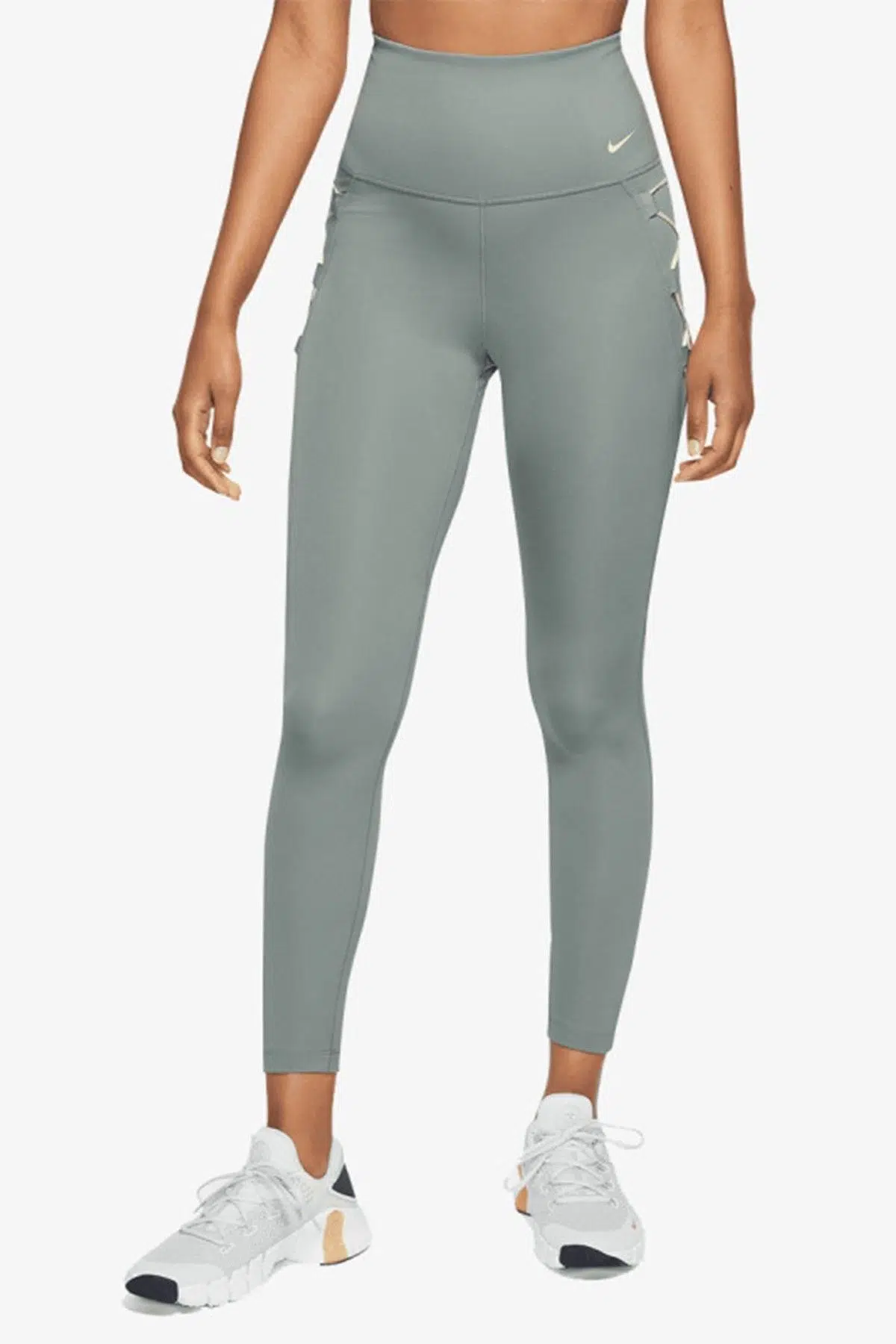 Nike One Training Novelty Dri Fit High Rise 7/8 Leggings 2 Cepli Yüksek Belli Kadın Antreman Taytı Yeşil DX006-330