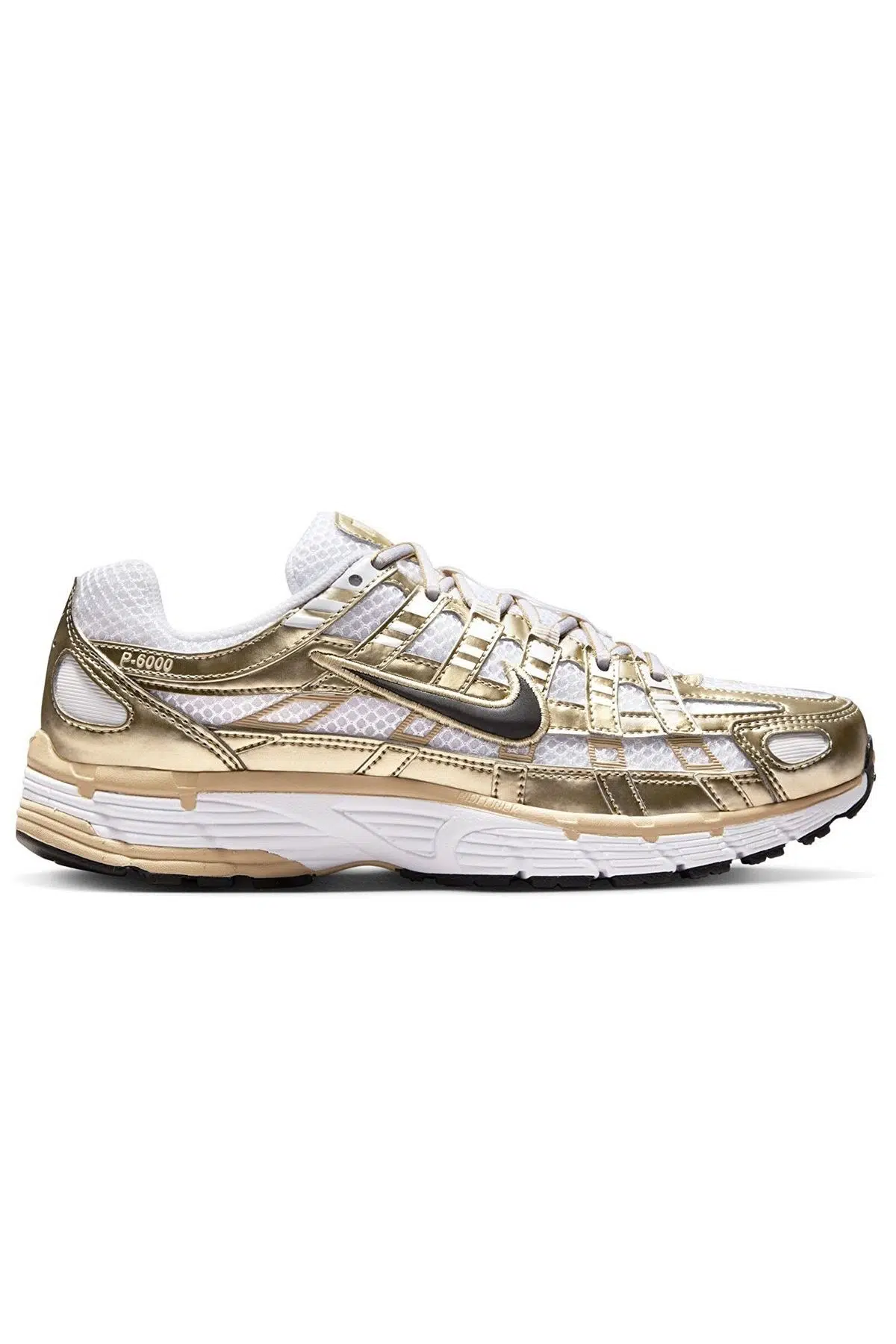Nike P-6000 Metallic Gold Womens Sneaker Reflektörlü Kadın Günlük Spor Ayakkabı Beyaz