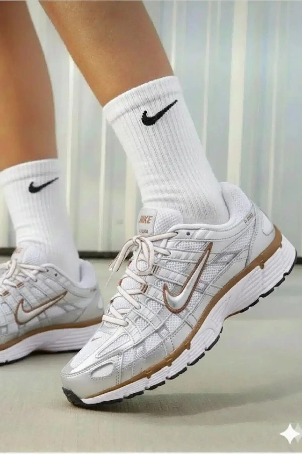 Nike P-6000 Womens Sneaker White Kadın Günlük Spor Ayakkabı Gri