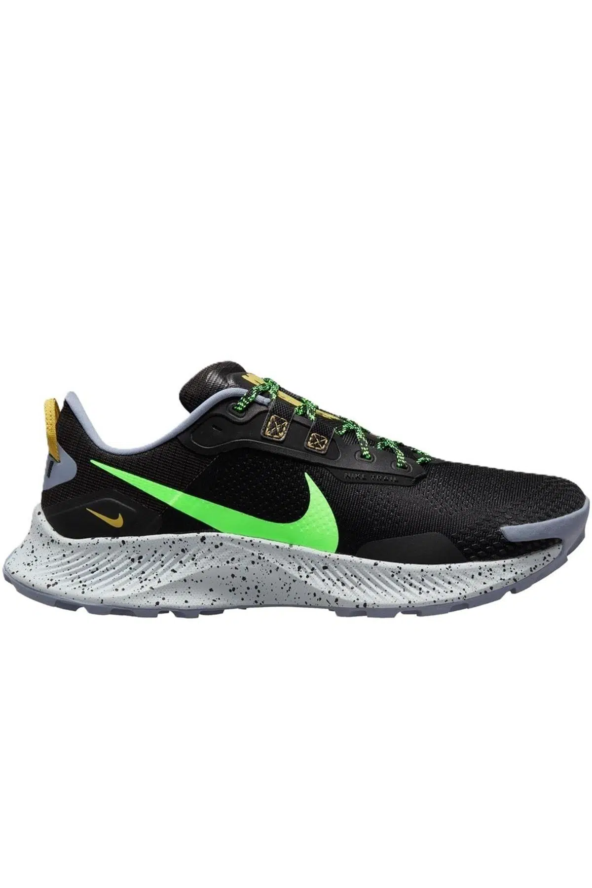 Nike Pegasus Trail 3 Erkek Siyah Yeşil Swoosh Arazi Yürüyüş Koşu Ayakkabısı