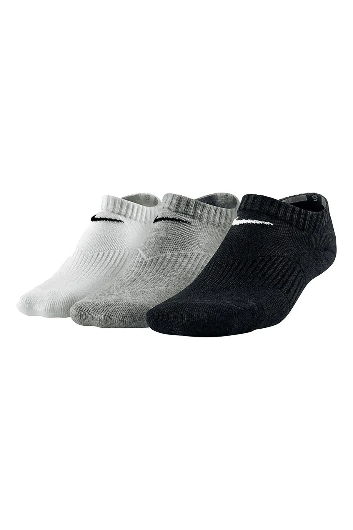 Nike Performance Cushioned No Show 3 Pack Scok Unisex Pamuklu 3 lü Çorap Beyaz Gri Siyah