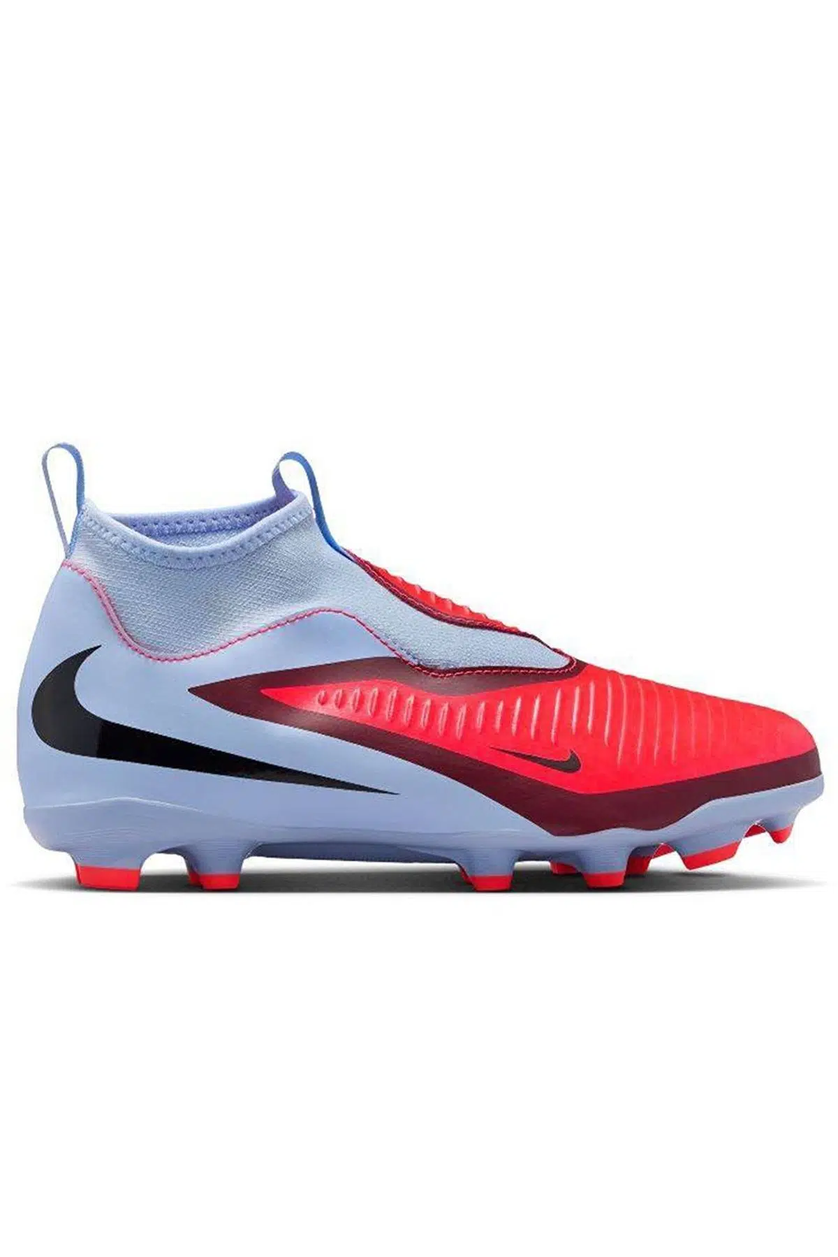 Nike Phantom 6 High Academy Kids Football Shoes Bağcıksız Bilekli Çocuk Çoklu Zemin Kramponu Mavi Kırmızı