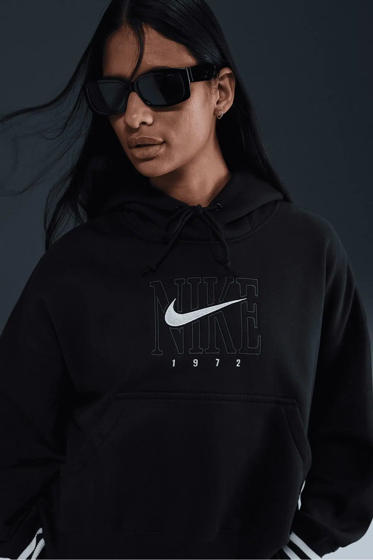 Nike Phoenix Fleece Oversize GX Po Hoodie Black Sweatshirt Kadın Oversize Kapüşonlu Sweatshirt Siyah