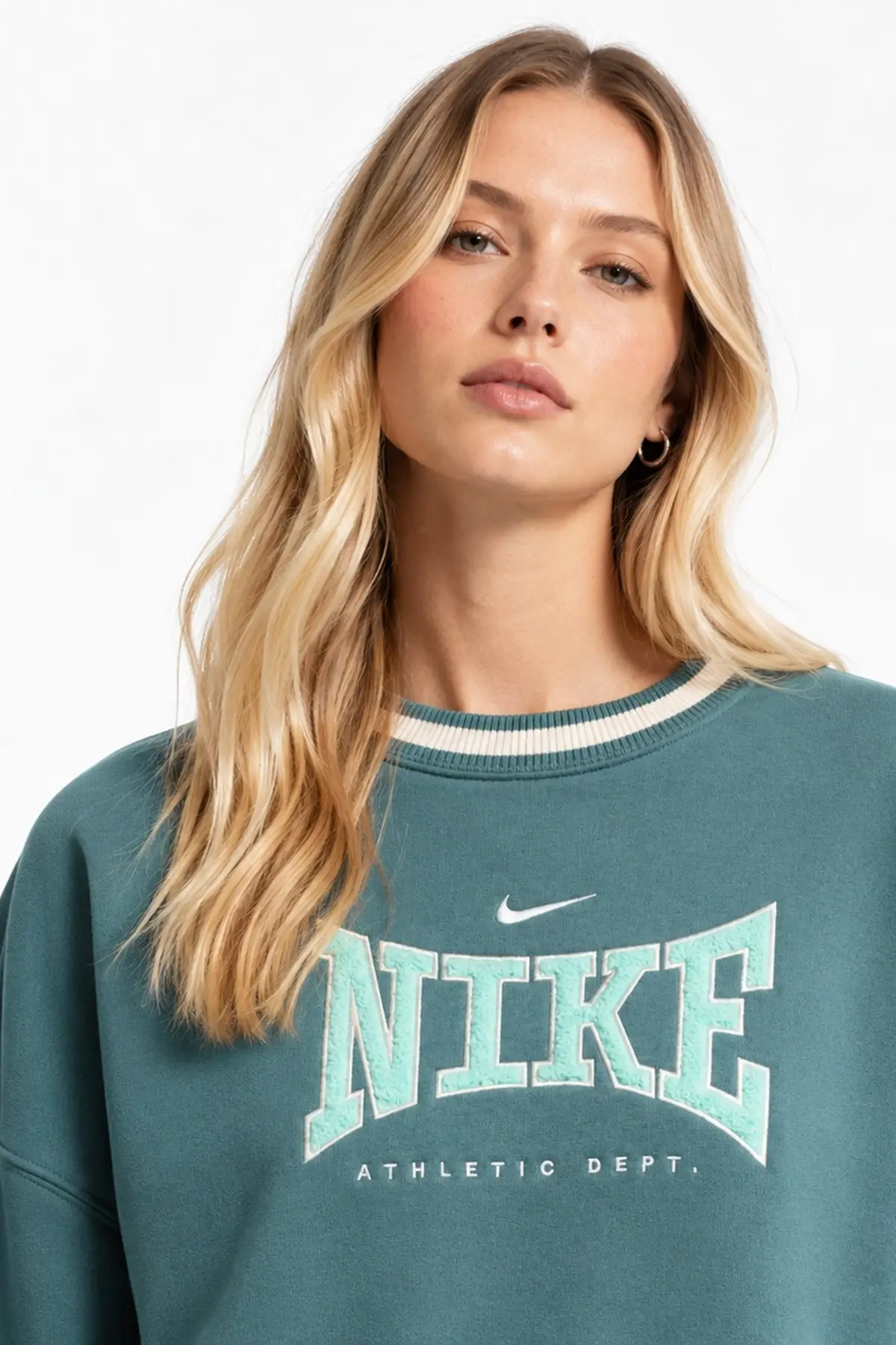 HV8101-010 Nike Phoenix Fleece Crew Oversize Womens Sweatshirt Bol Kesim Kapüşonlu Kadın Sweatshirt Siyah