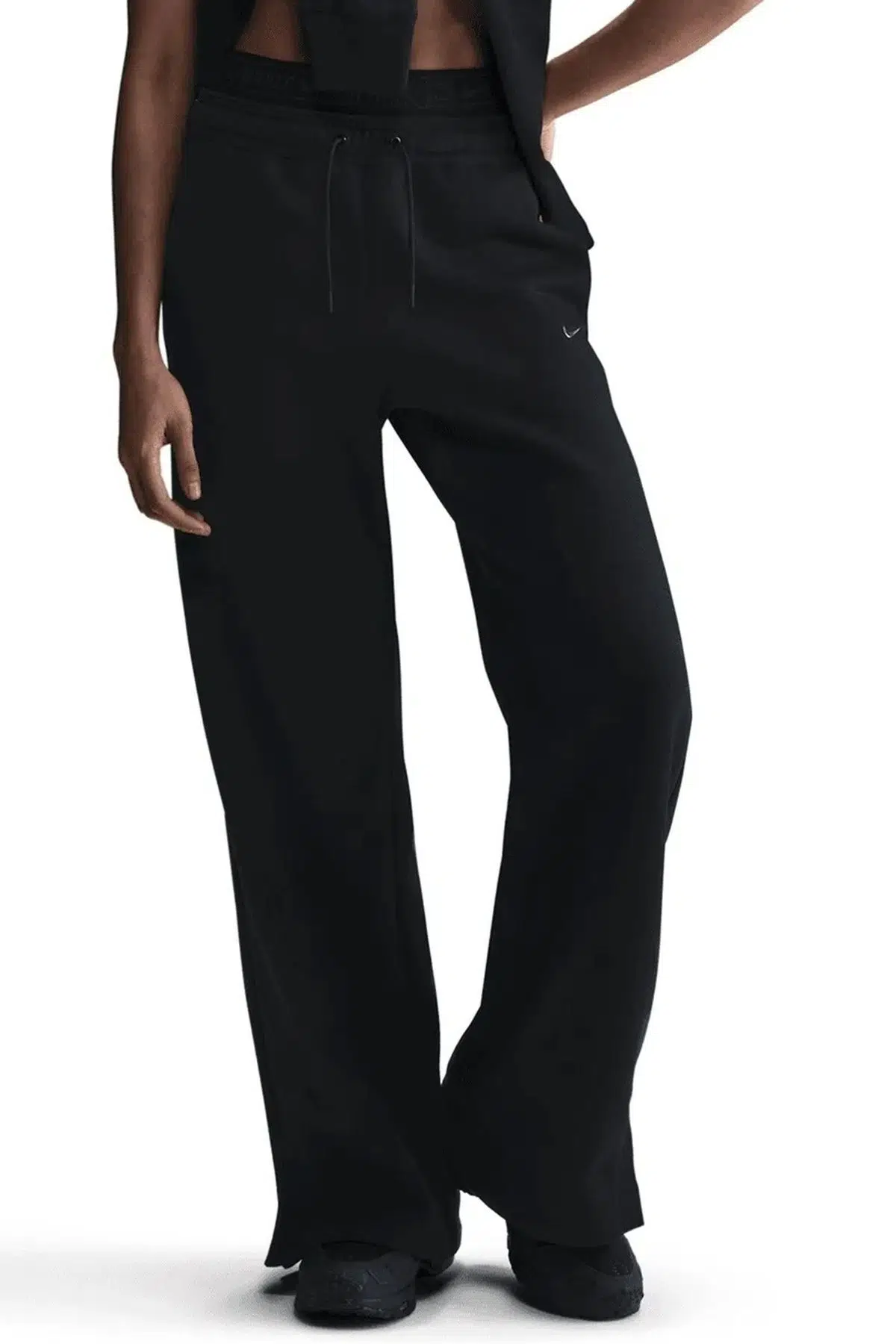 Nike Phoenix Fleece Swoosh Wide Leg Joggers With Boxer Detail Kadın Boxer Detaylı Eşofman Altı Siyah
