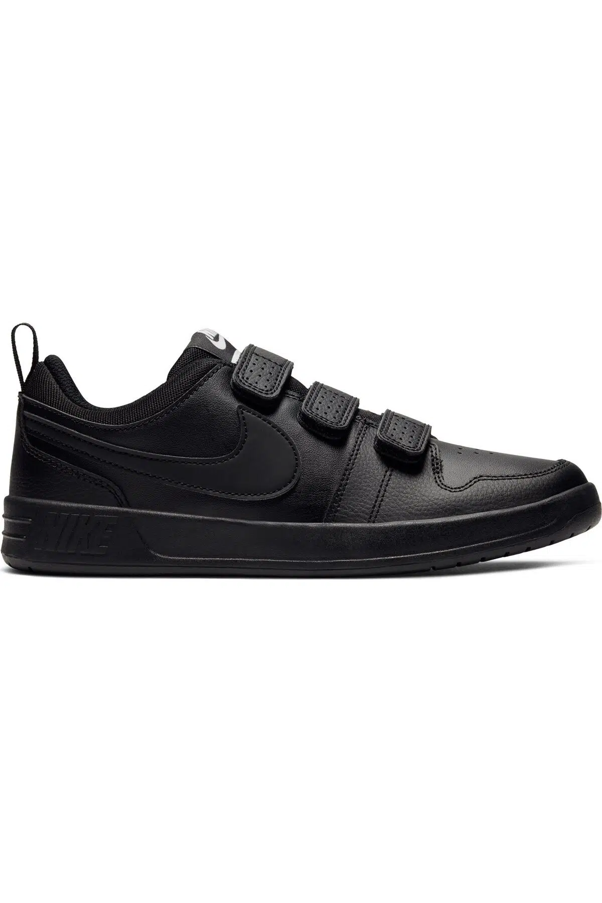 Nike Pico 5 Leather Unisex Hakiki Deri Dar Kalıp Bantlı Siyah Sneaker