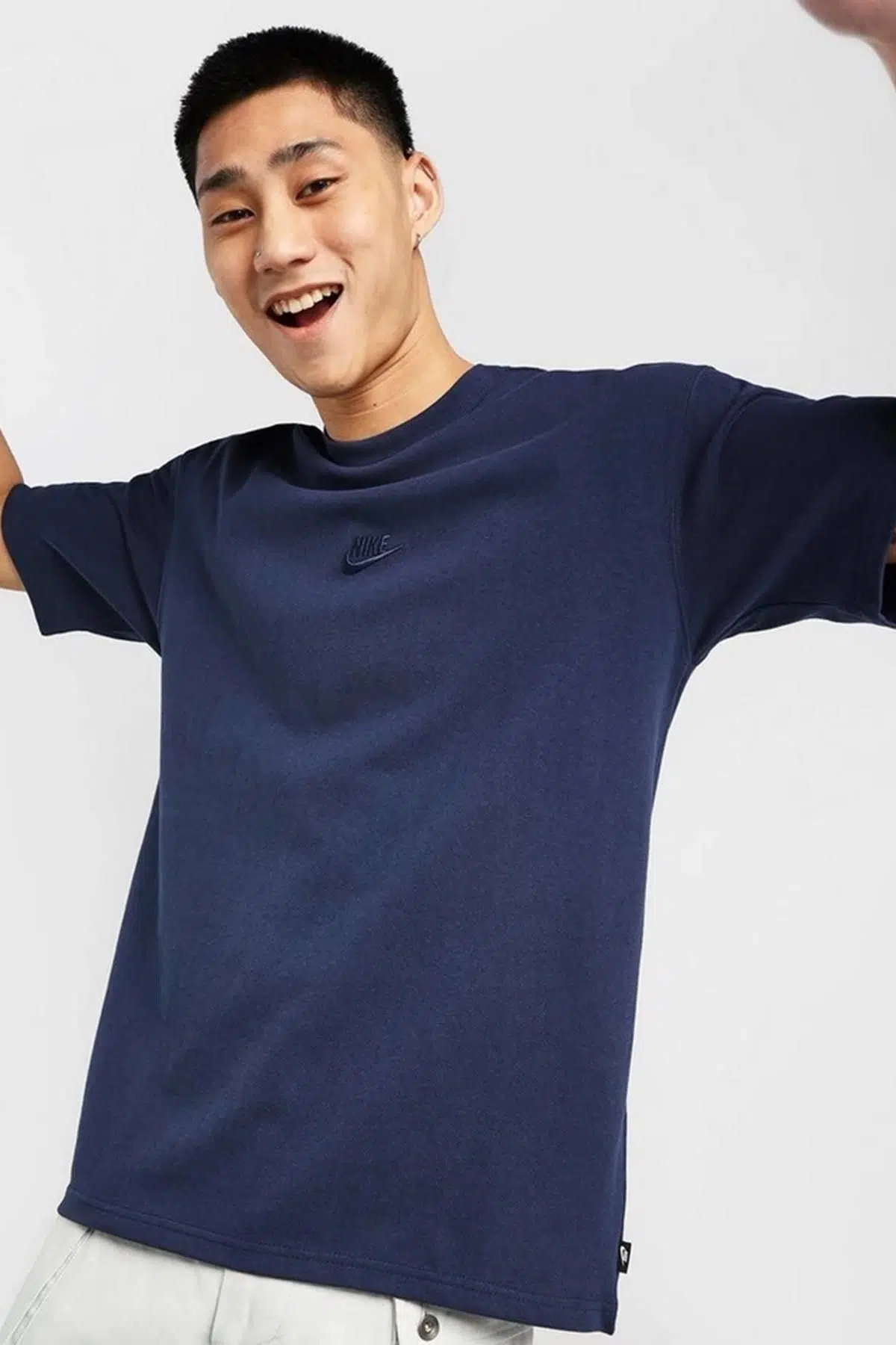 Nike Premium Essential Loose Fit Tee Unisex Bol Kesim Kalın Tişört Lacivert
