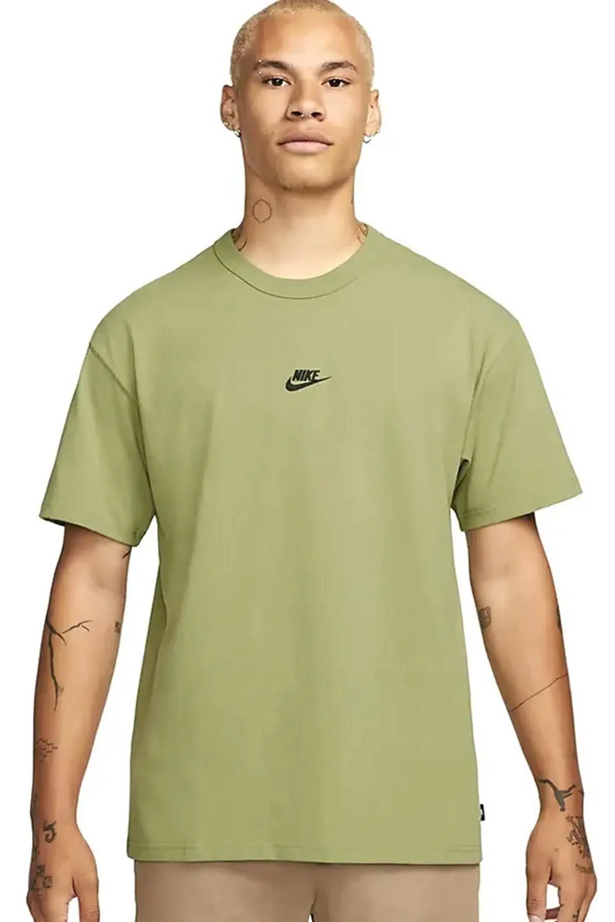 Nike Premium Essential Sust Unisex Loose Fit Tee Bol Kesim Kalın Tişört Yeşil