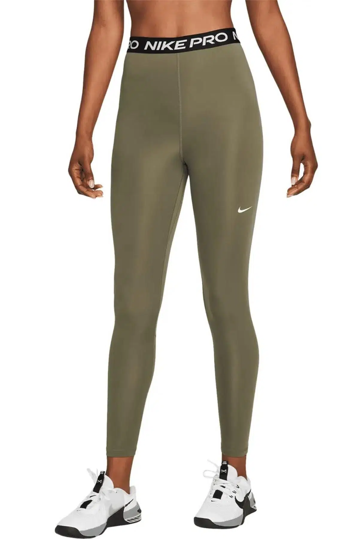 Nike Pro 365 High Rise 7/8 Leggings Yüksek Belli Toparlayıcı Haki Tayt
