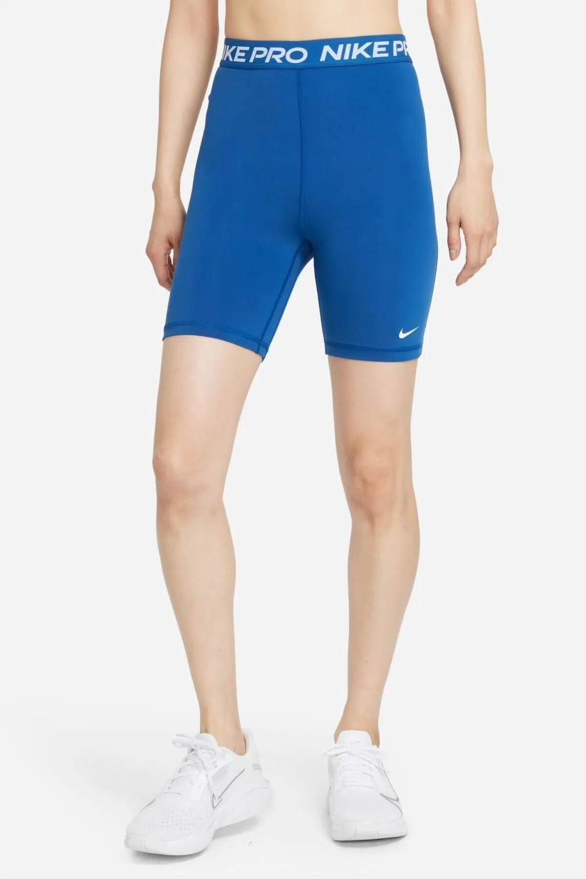 Nike Pro 365 Shorts Tights Yüksek Belli Toparlayıcı 18 cm Mavi Biker Tayt Şort