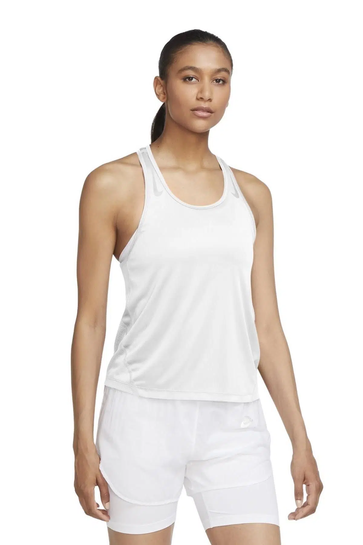 Nike Dri Fit Miler Running Gilet Kadın Atlet - Beyaz