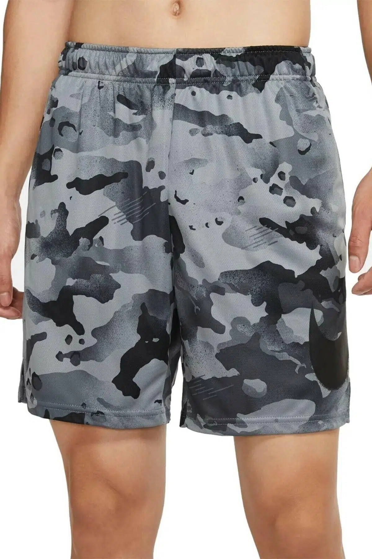 Nike Dri Fit Camouflage Training Short Örme Erkek Antrenman Şortu Gri