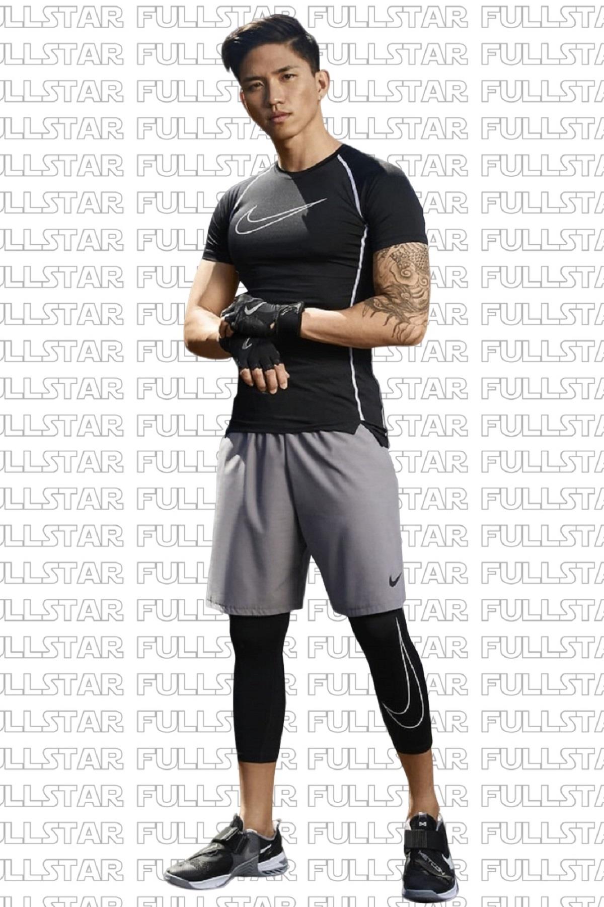 Nike Pro Dri Fit Men's Tight Fit Short Sleeve Top Slim Fit Body Tişört Siyah