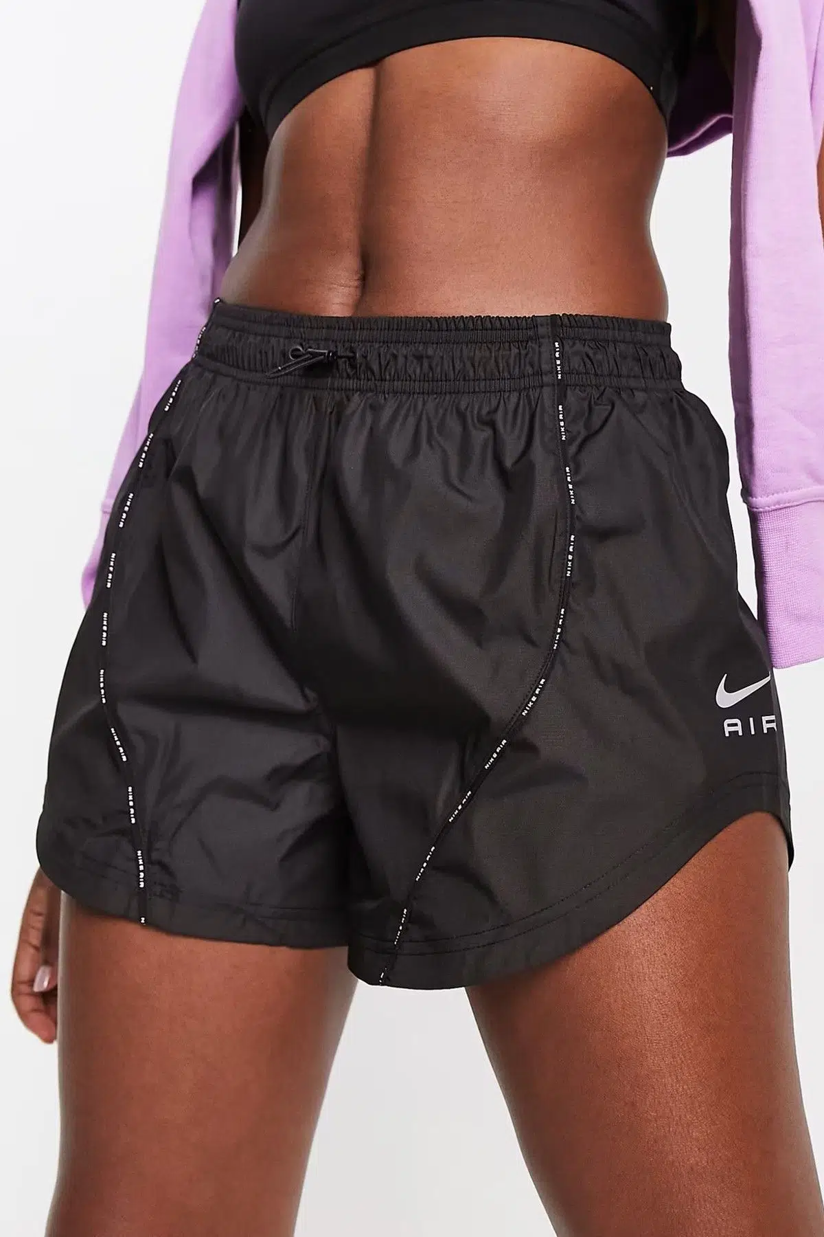 Nike Running Air Loose Fit Woven Shorts Kadın Dokuma Bol Kesim Slip Astarlı Cepli Koşu Şortu Siyah
