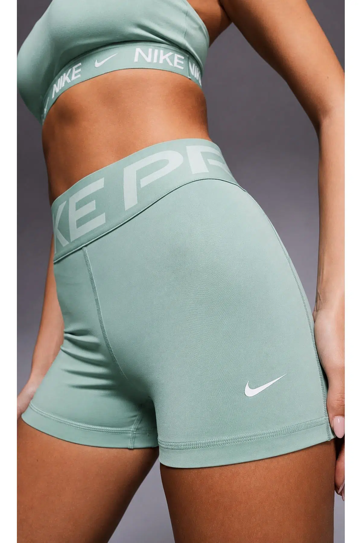 Nike Pro Dri Fit Sculpt High Rise 3" Legging Shorts Kadın Yüksek Bel Tayt Şort Yeşil
