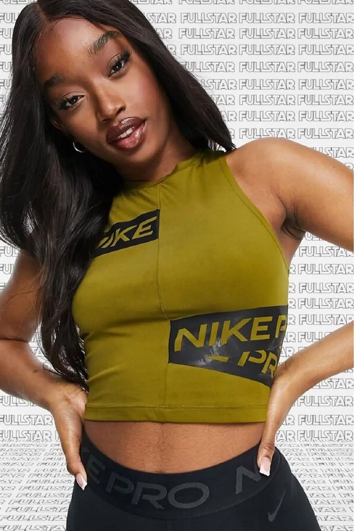 Nike Pro Graphic Tank Grafikli Kadın Spor Atlet Yeşil