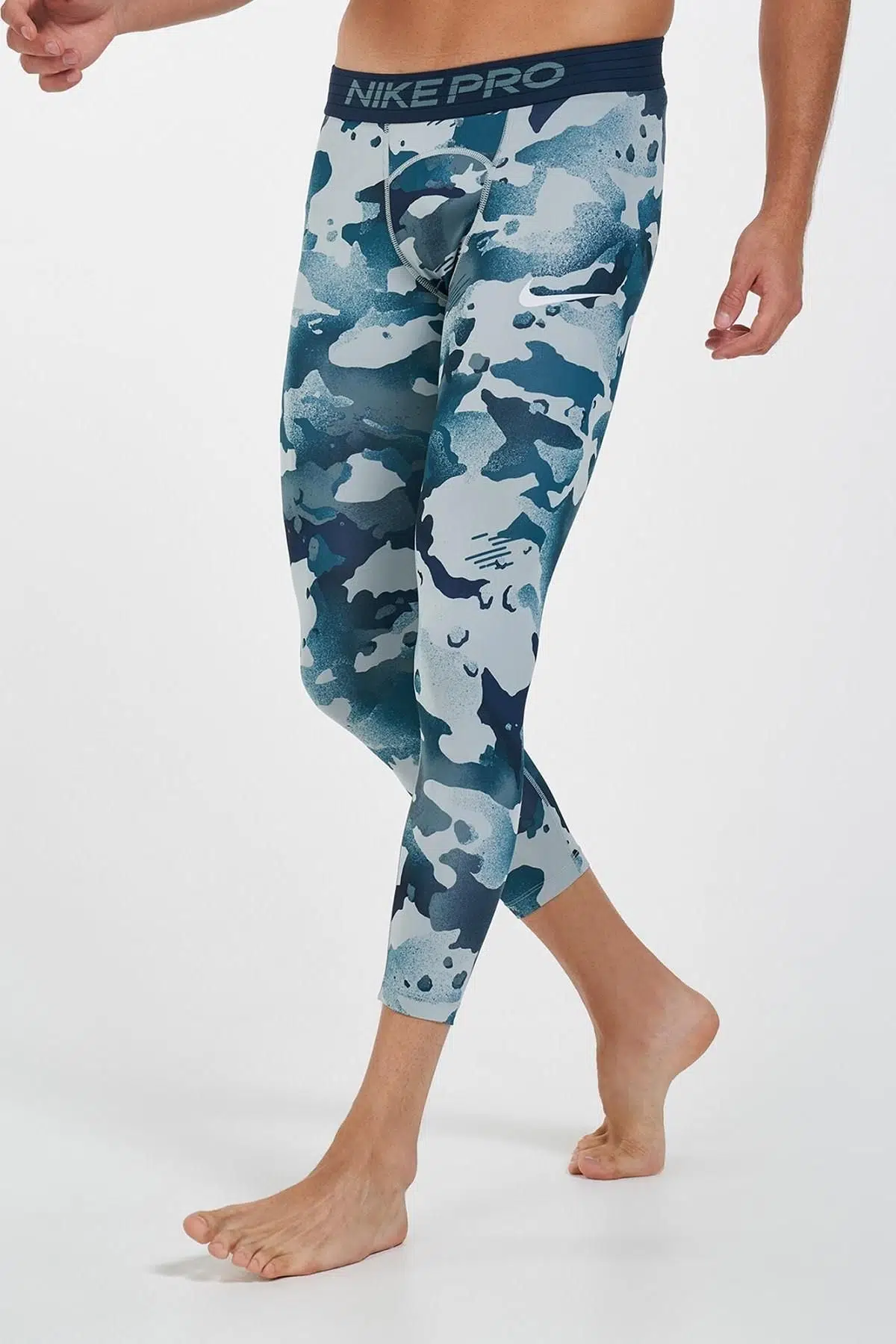Nike Pro Men's Dri Fit Camo 3/4 Tights Yeşil Erkek Taytı