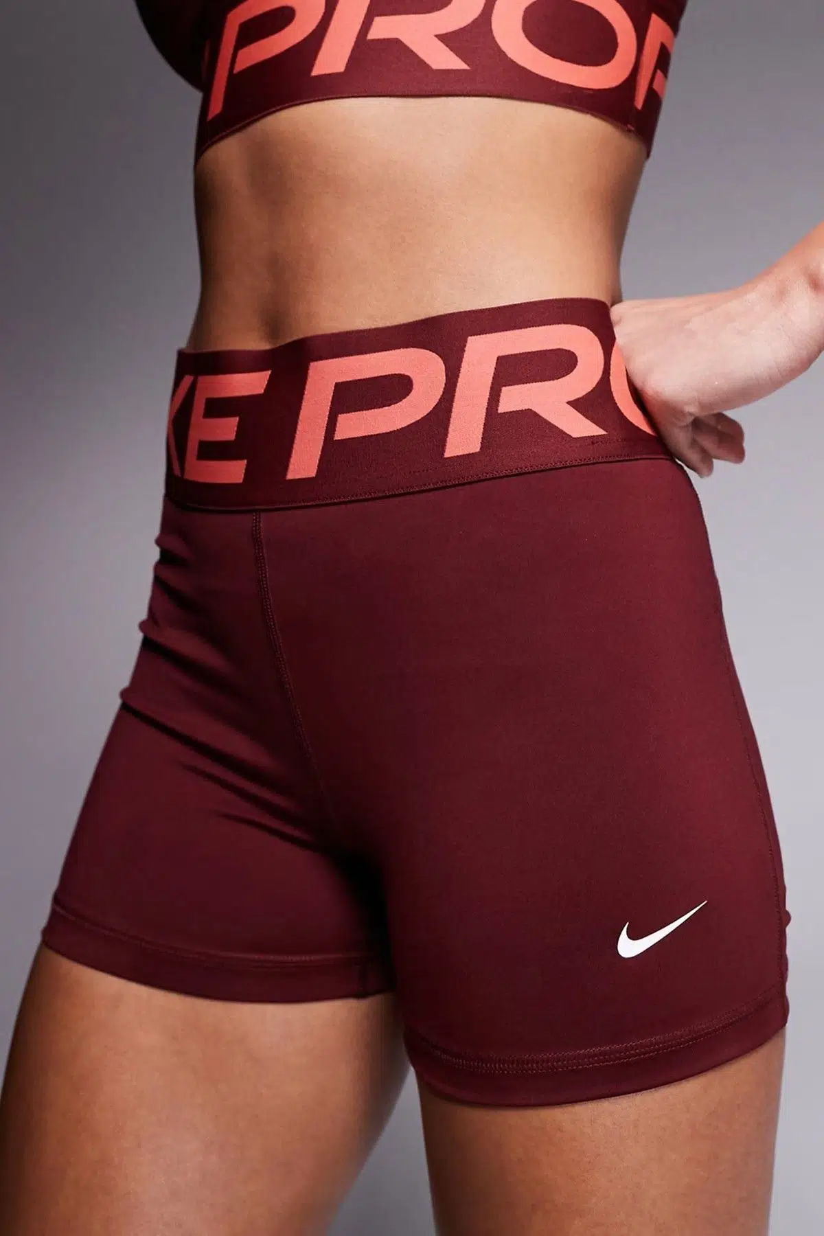 Nike Pro Dri Fit Sculpt High Rise 3" Legging Shorts Kadın Yüksek Bel Tayt Şort Bordo