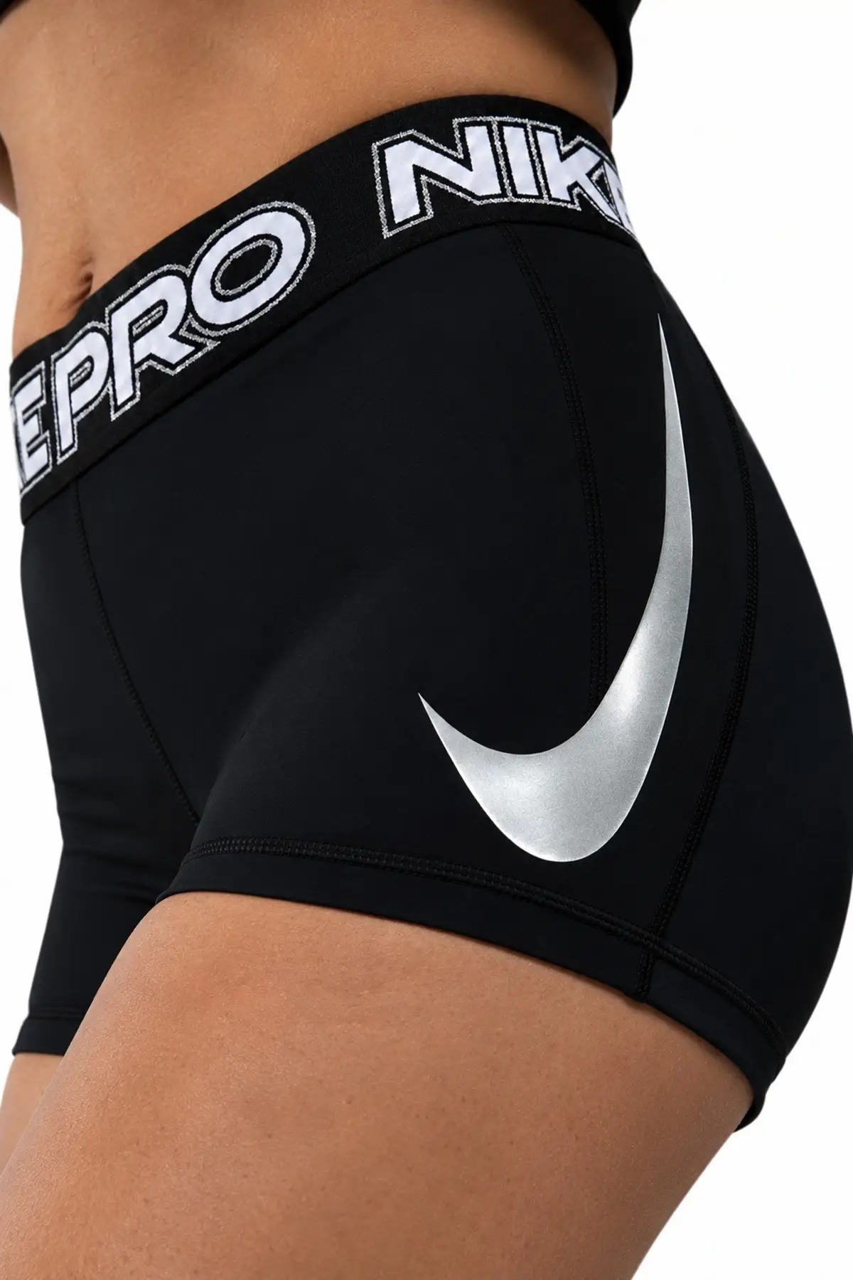 IB9231-010 Nike Pro Mide Rise 3 inch Biker Short Kadın 3 inç Antrenman Tayt Şort Siyah