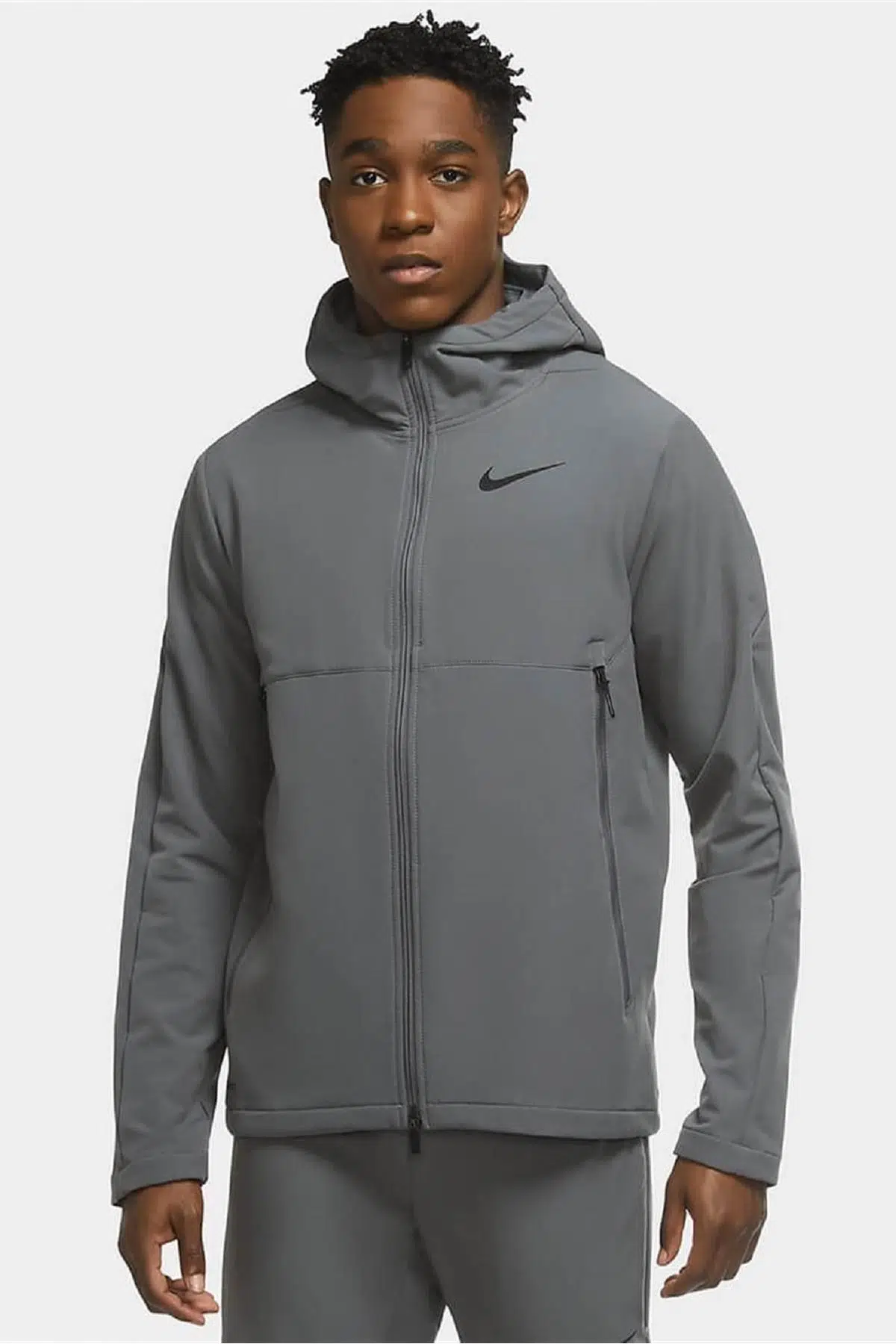 Nike Pro Therma Dri Fit Training Hoodie Erkek Gri Kapüşonlu Sweatshirt