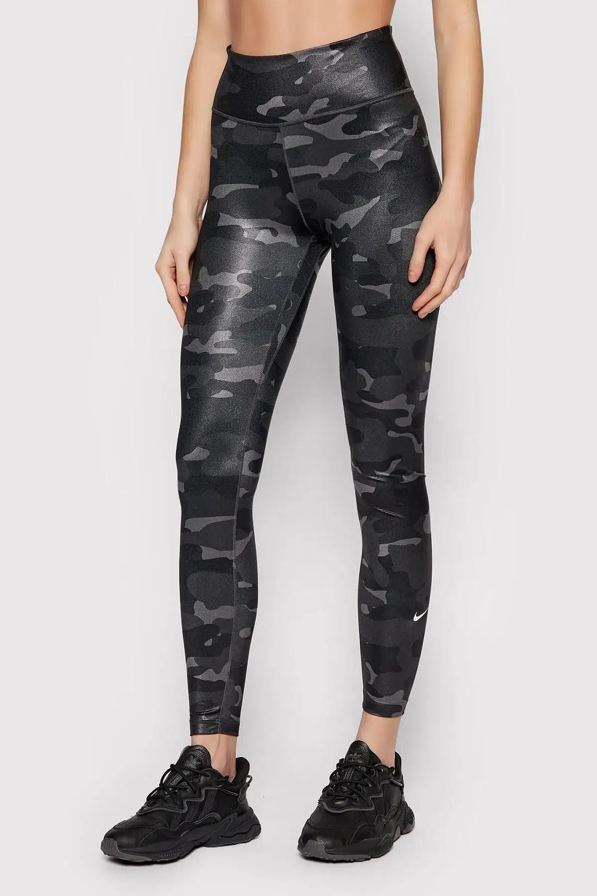 Nike One Camo Full Length Toparlayıcı 2 Cepli Uzun Siyah Kamuflaj