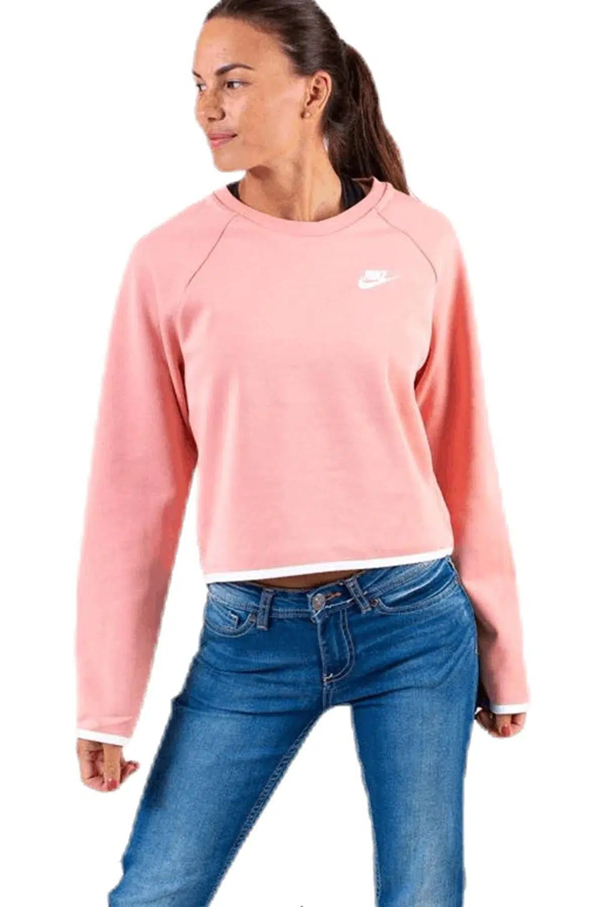 Nike Womens Tech Fleece Crewneck Jumper Kadın Pembe Sweatshirt