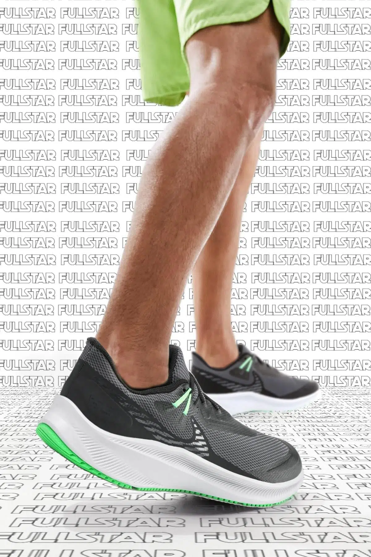 Nike Quest 3 Shield Walk Run Shoes Water Rpll. Reflektörlü Yürüyüş Koşu Ayakkabısı Siyah Yeşil