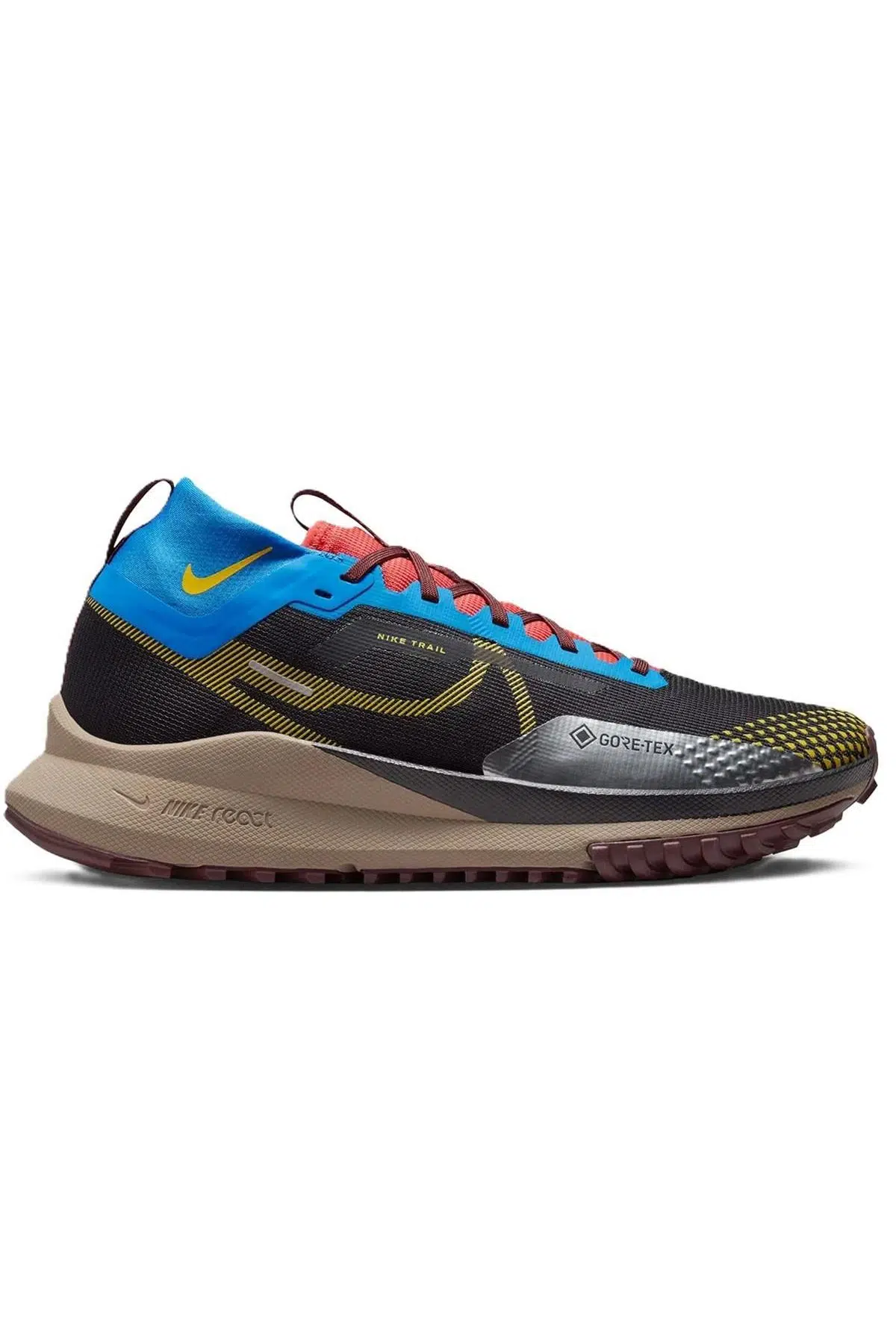 Nike React Pegasus Trail 4 GoreTex Su Geçirmez Nefes Alan Reflektörlü Yürüyüş Koşu Ayakkabısı Siyah