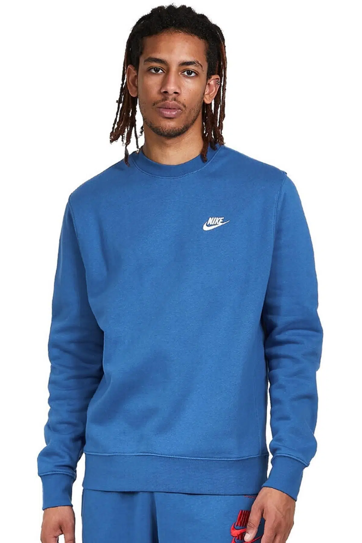 Nike Sportswear Club French Terry Crew Erkek Sweatshirts Mavi 