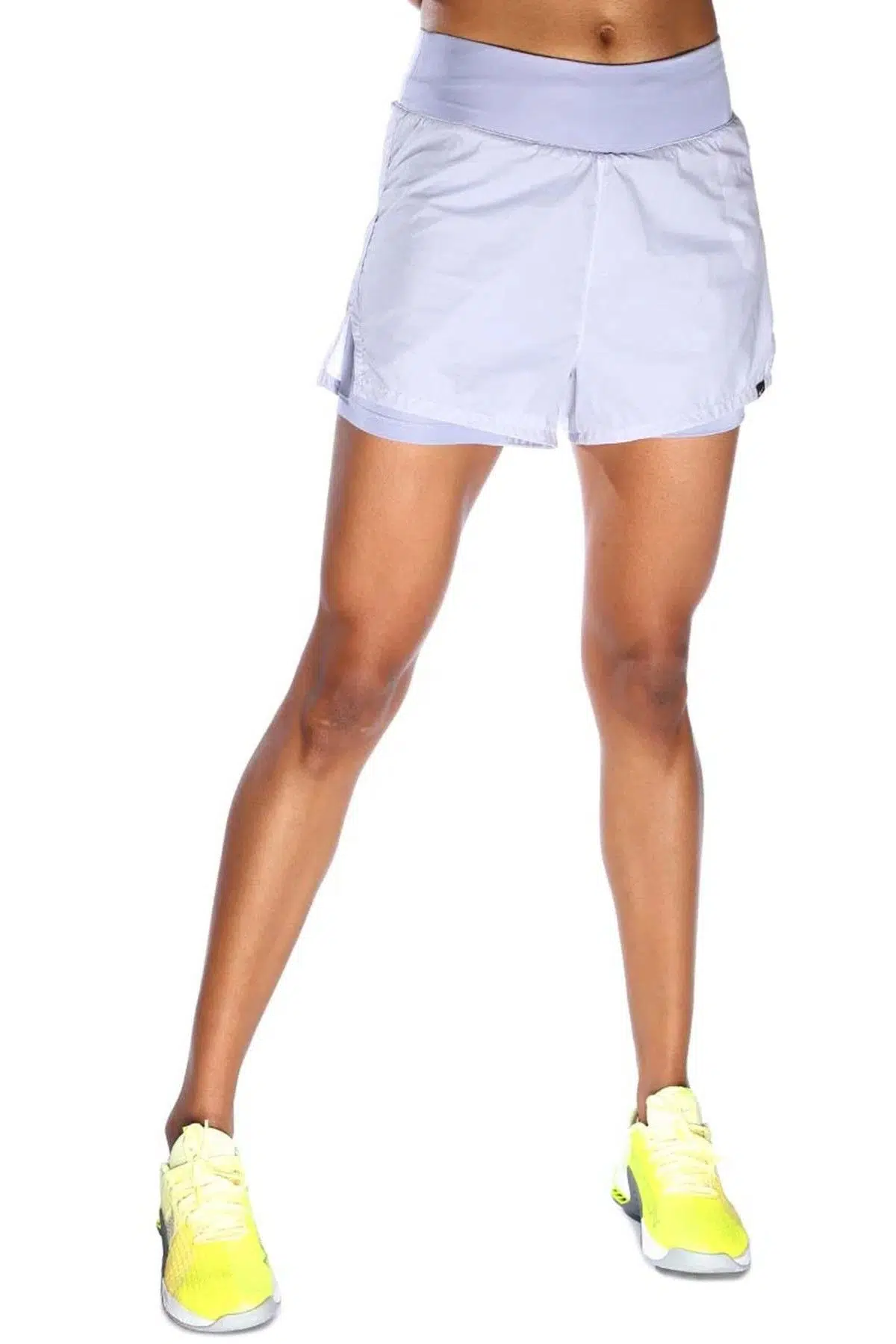 Nike Run Division 2 in 1 Reflective Shorts 8cm Kadın Taytlı 2 Cepli Reflektörlü Koşu Şortu Lila