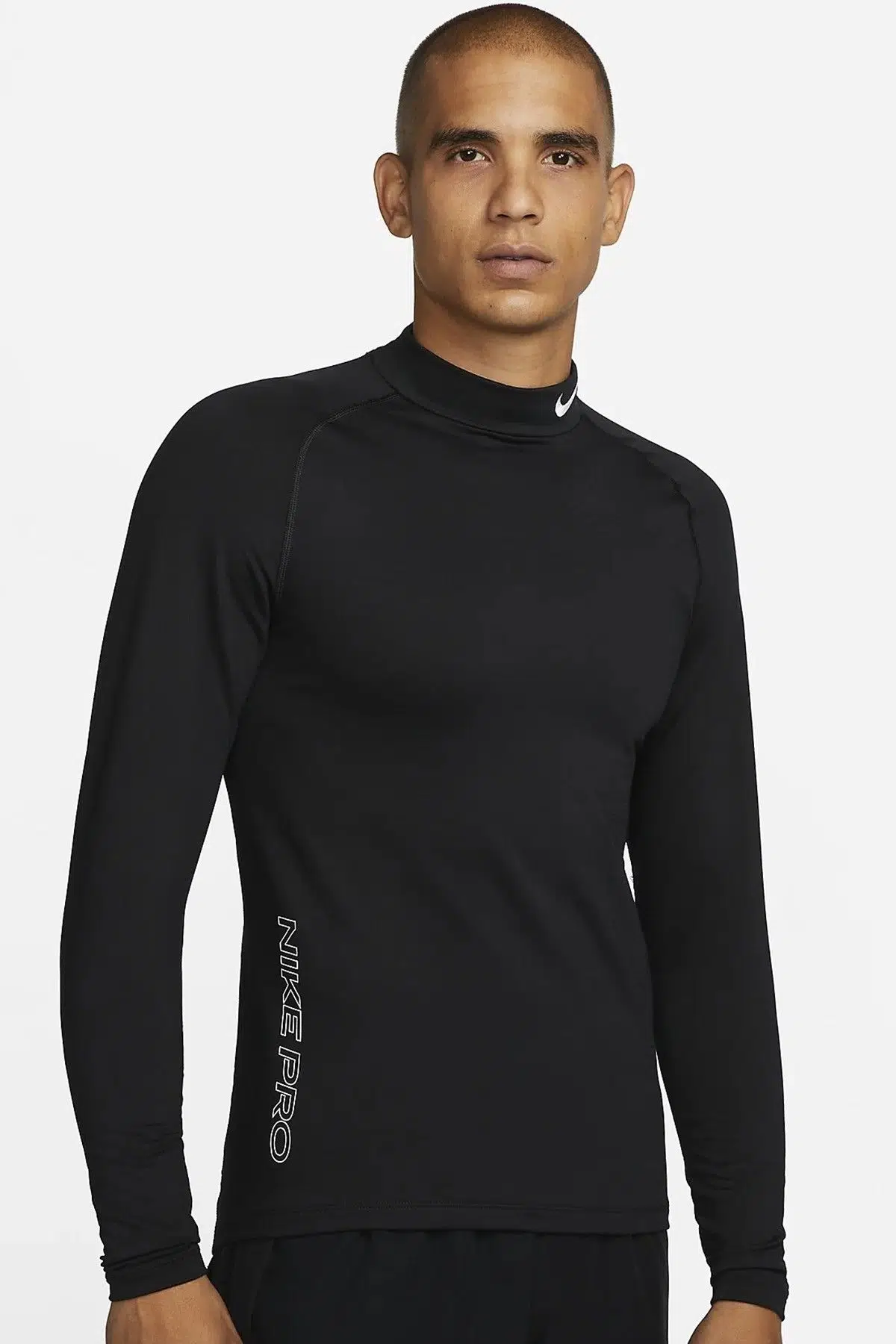 Nike Dri Fit Performans Warm Mock Slim Fİt Sweatshirt Erkek Koşu Antrenman Sweatshirt Siyah