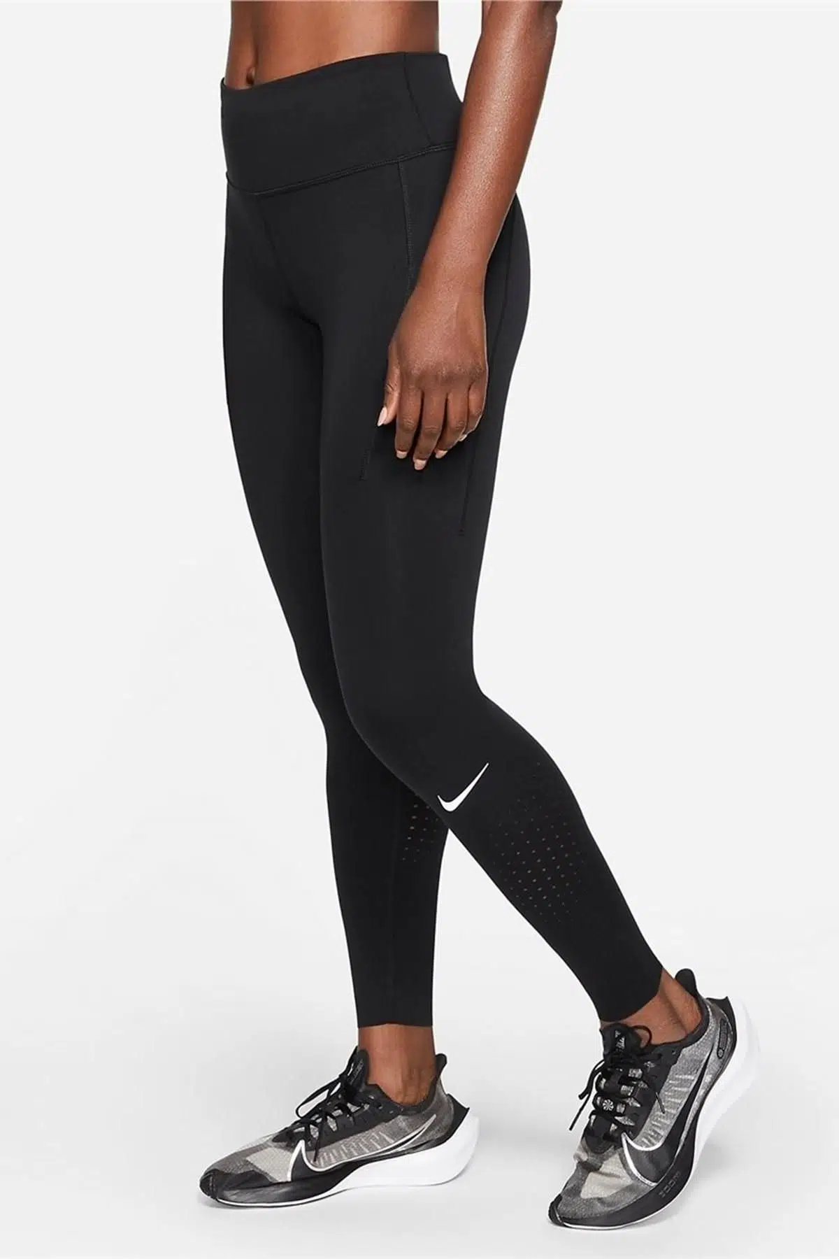 Nike Running Fast Dri Fit Leggings Lux Buhar Bariyer Cepli Şekillendirici Toparlayıcı Spor Tayt Siyah