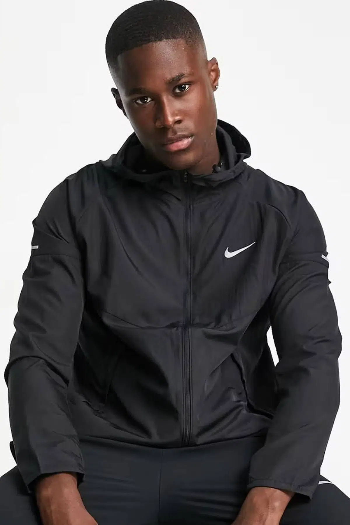 Nike Miler Running Full Zip Jacket Erkek Spor Ceket Siyah