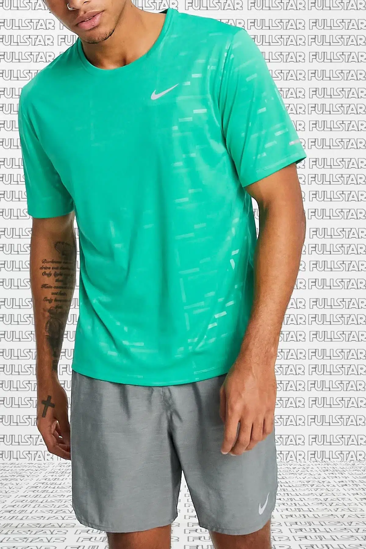 Nike Running Miler 2.0 Dri Fit Tee Yeşil Koşu Antrenman Tişörtü