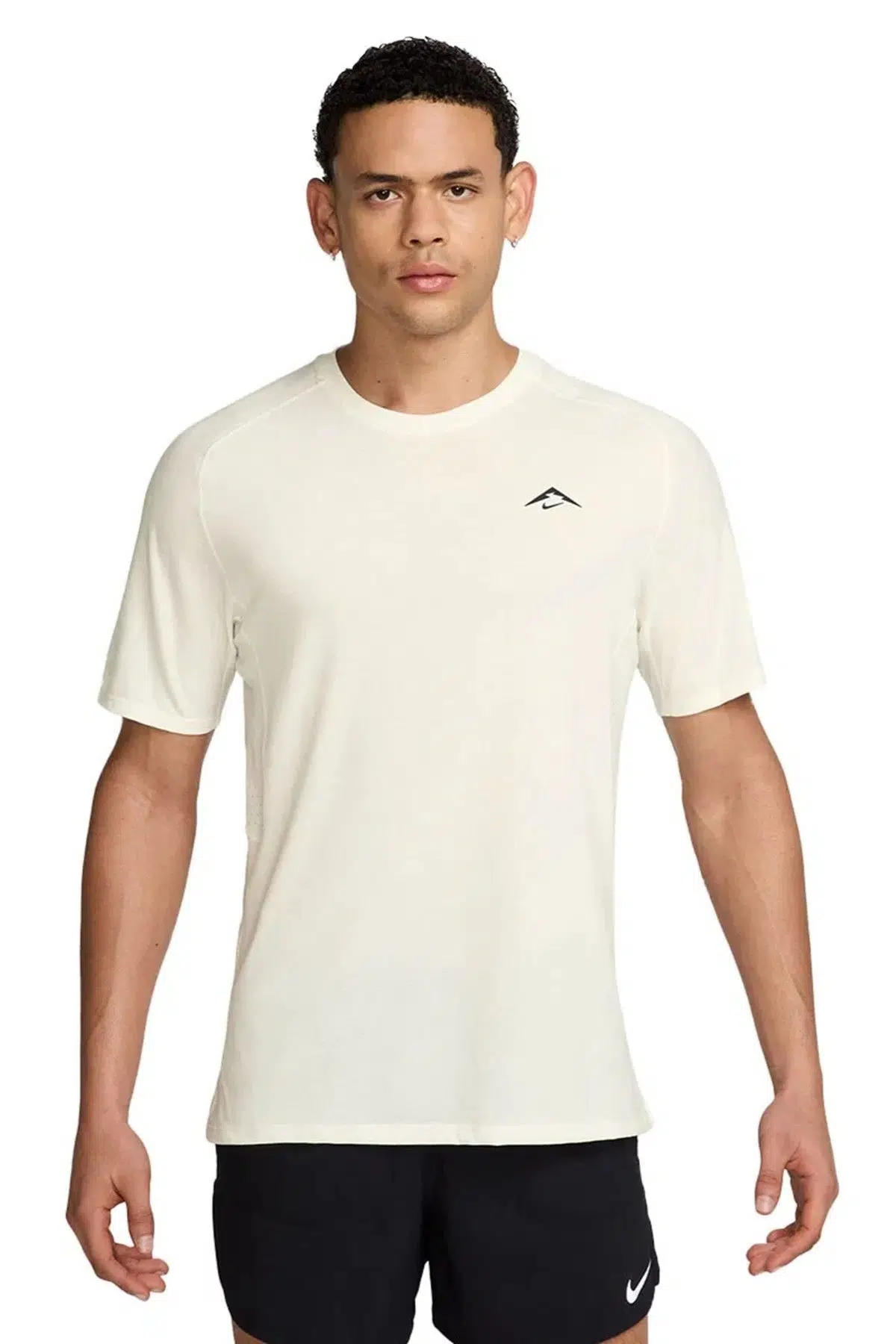 Nike Running Shirt Dri-FIT Trail Solar Chase Erkek Antrenman Koşu Tişört Krem