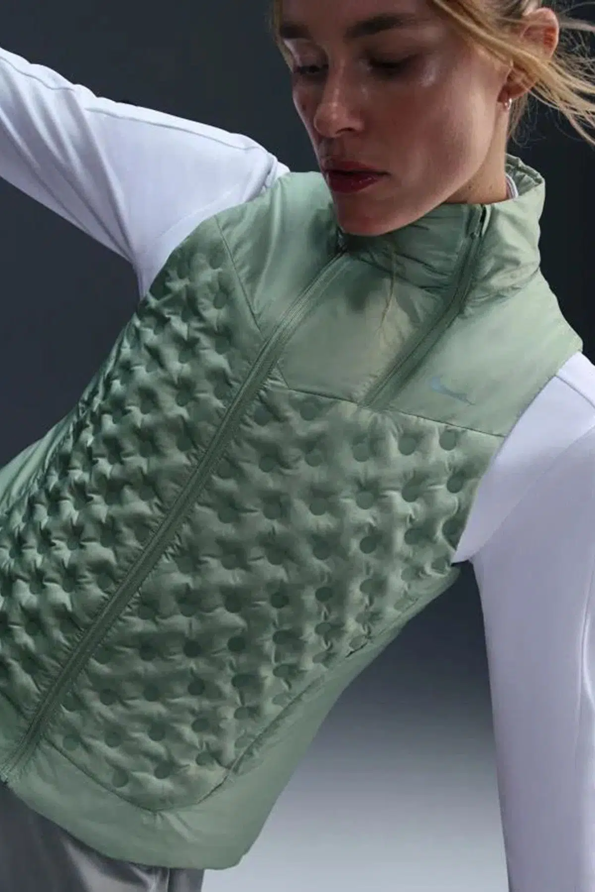 Nike Running Therma Fit Synthetic Fill Womens Vest Sentetik Dolgulu Termal Reflektörlü Kadın Koşu Yelek Yeşil