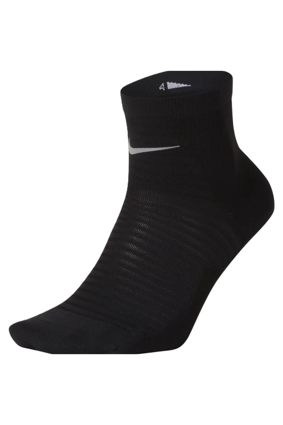 Nike Spark Lightweight Running Ankle Quarter Socks Dri-Fit Reflektörlü Bilek Tekli Koşu Çorabı Siyah