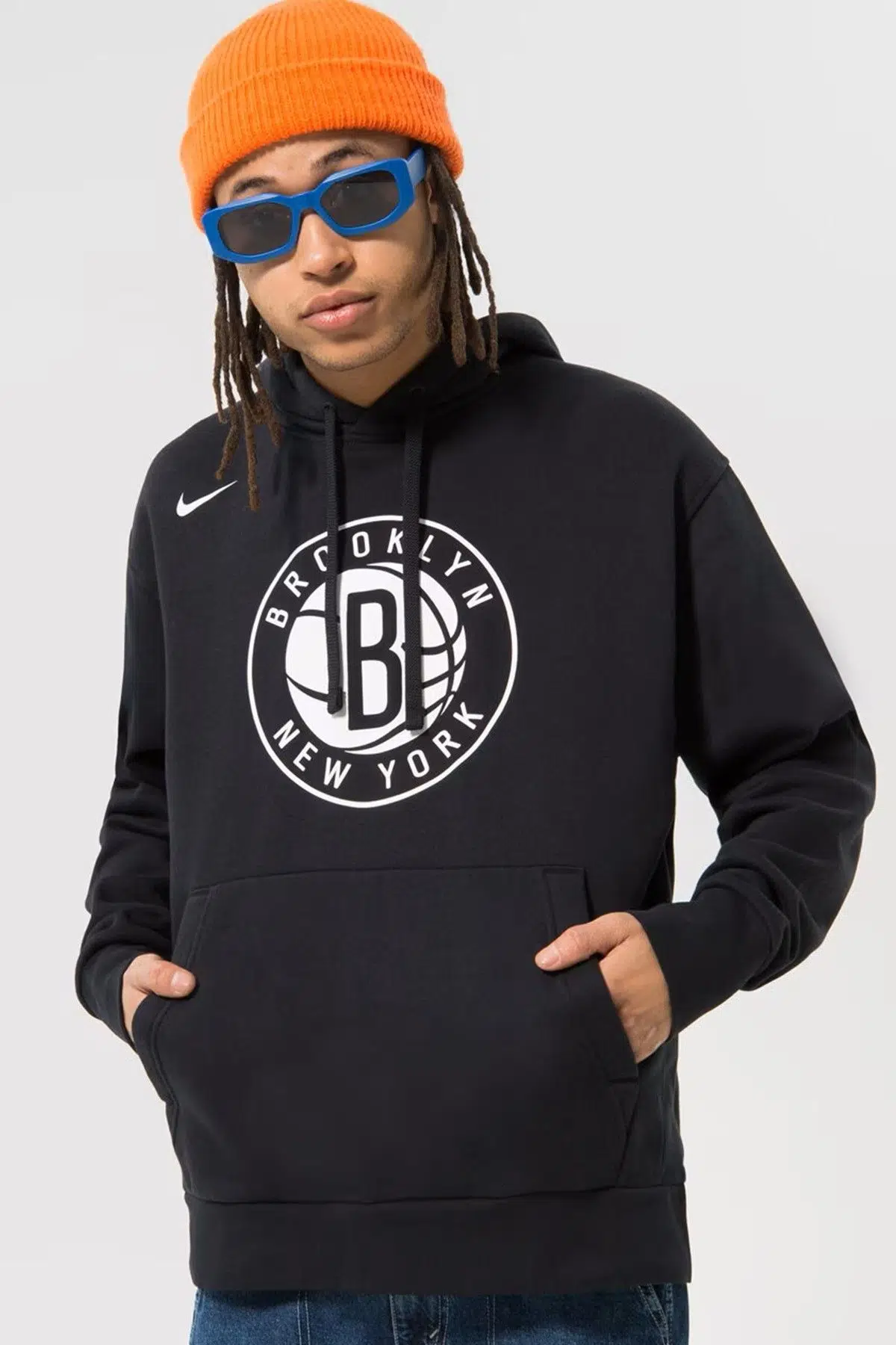 Nike Basketball Brooklyn Net Essential Loose Fit Hoodie Erkek Basket Kapüşonlu Bol Kesim Sweatshirt Siyah