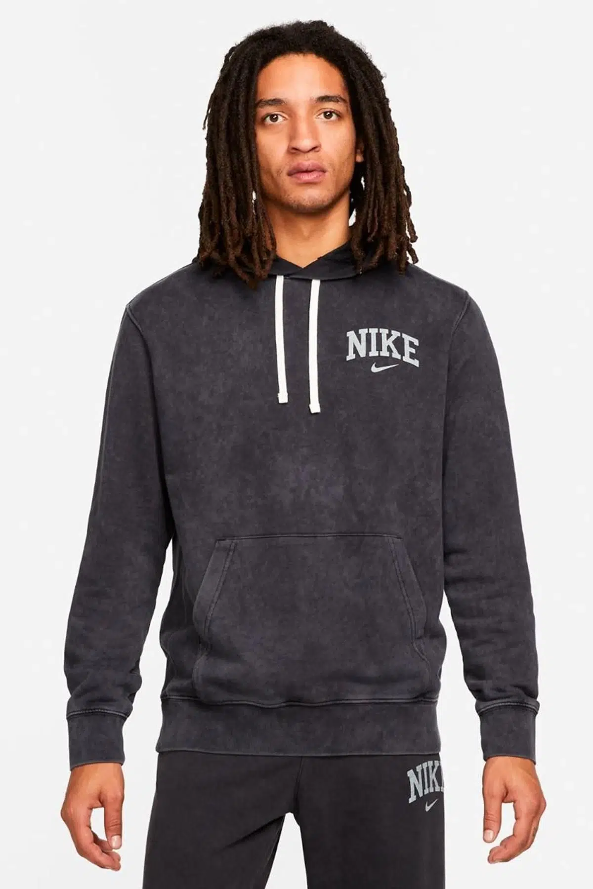 Nike Sportswear Arch French Terry Pullover Hoodie Erkek Sweatshirt Siyah